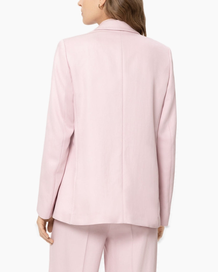 blazer, suit, pink, linen?, lapel?