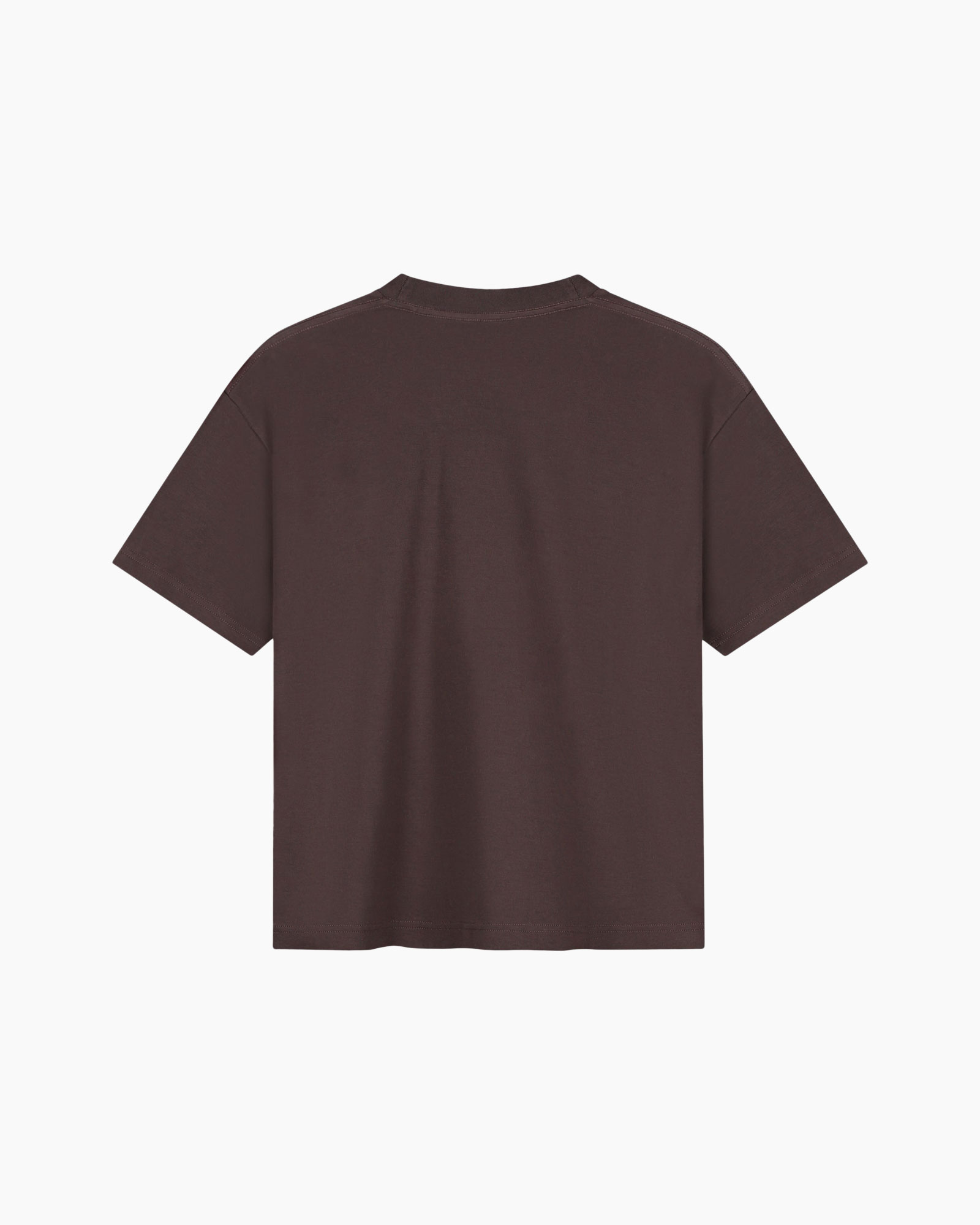 t-shirt, short sleeve, brown, cotton, back view