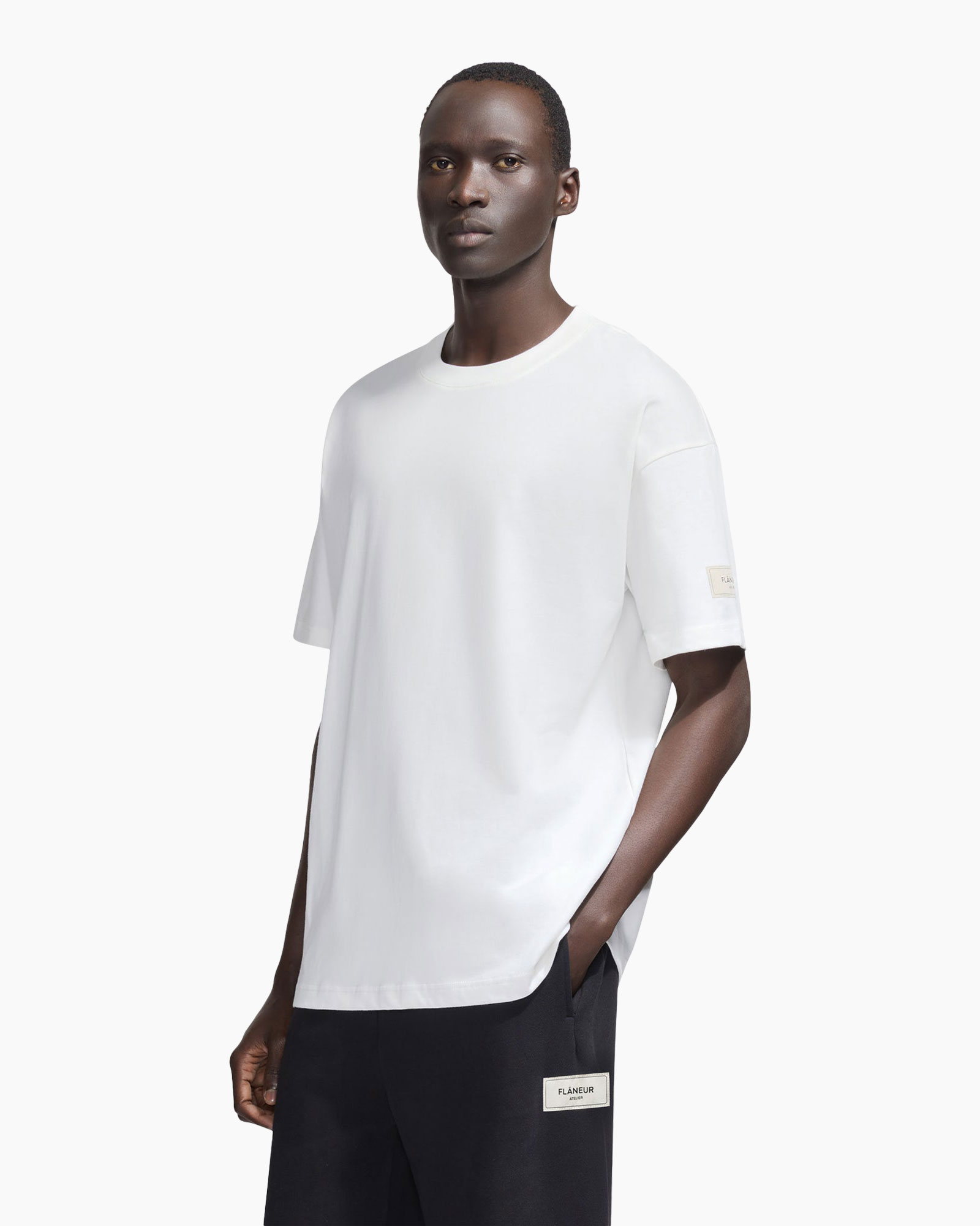 t-shirt, short sleeve, white, crew neck, plain