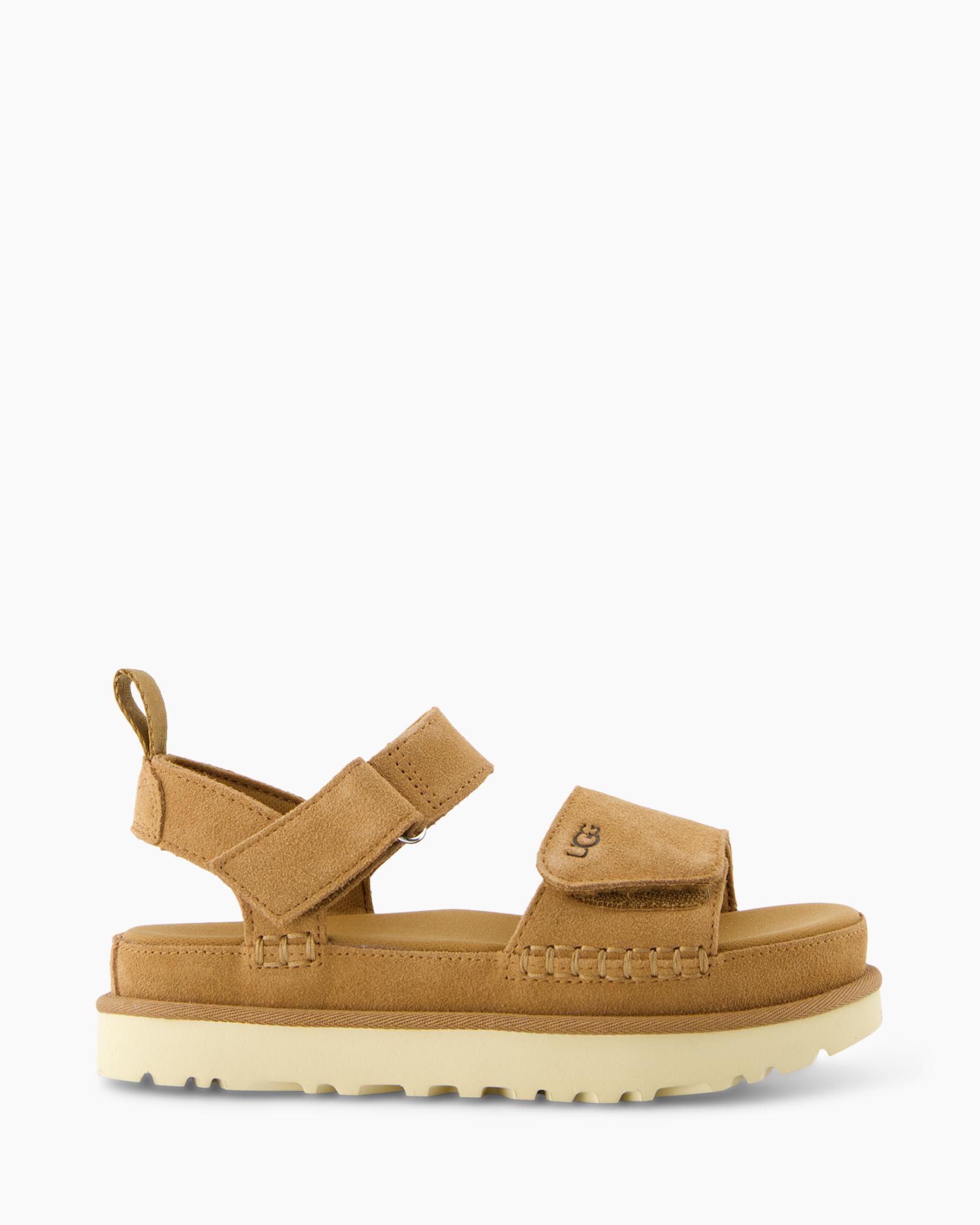sandals, strappy, suede, tan, hook-and-loop