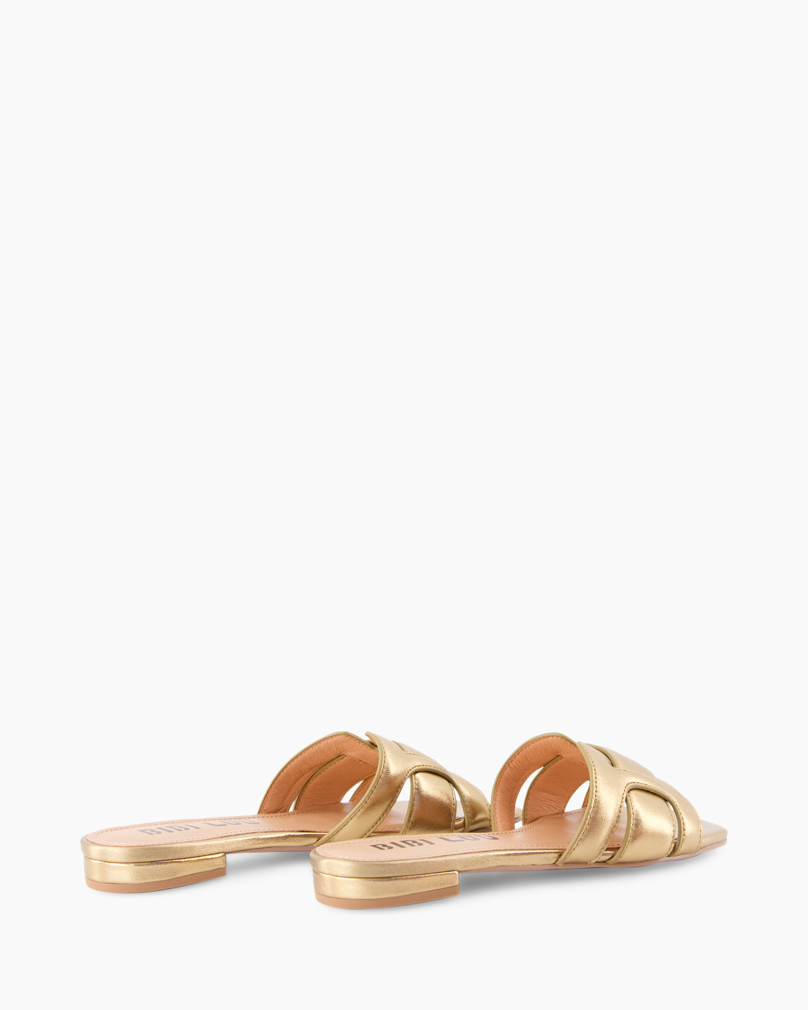 sandals, gold, sliders, flat, open-toe