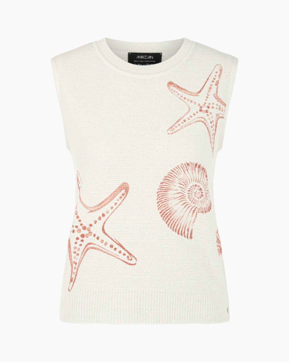 sweater, knit, shell pattern, starfish, shell print