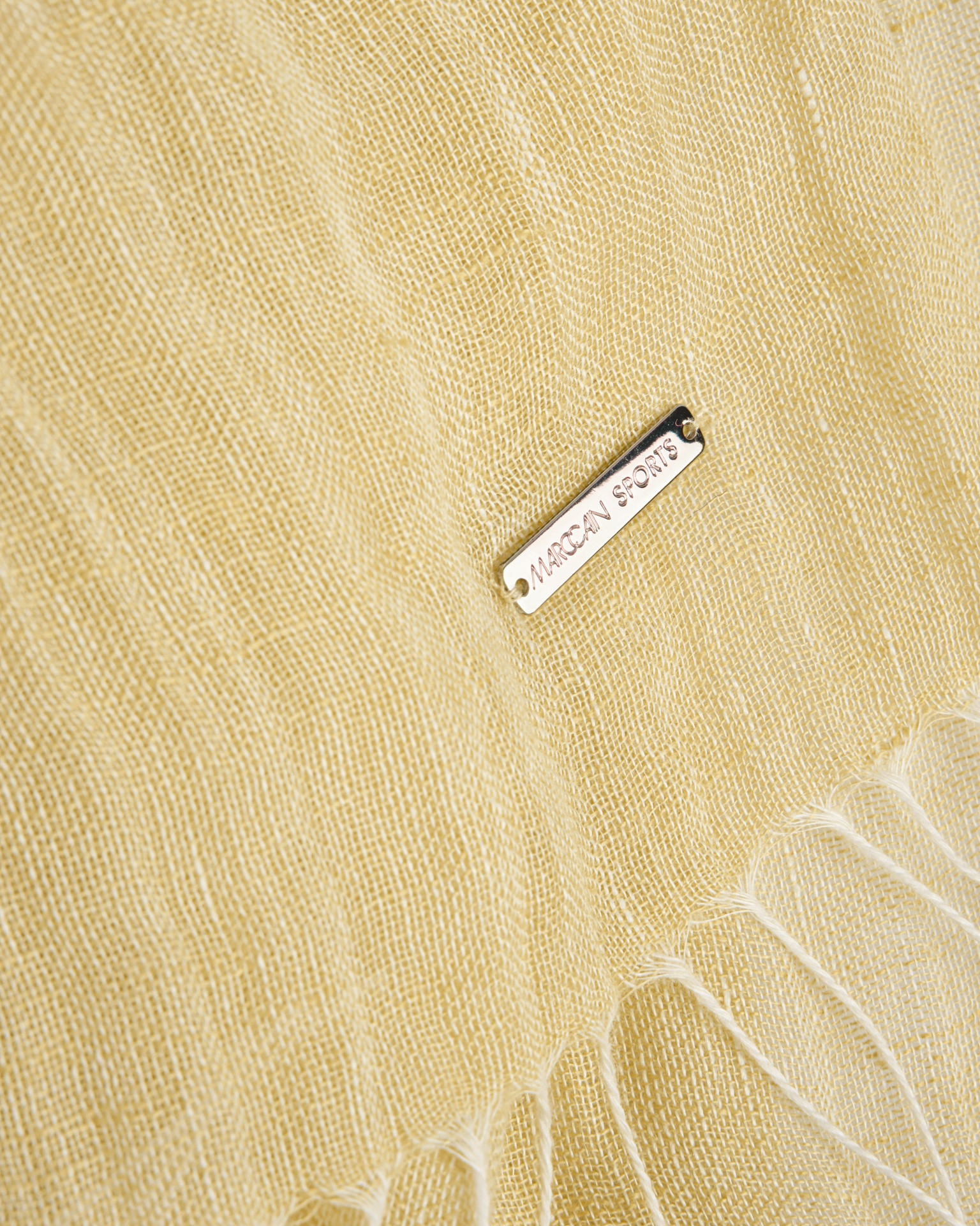 scarf, shawl, fringed, linen, yellow