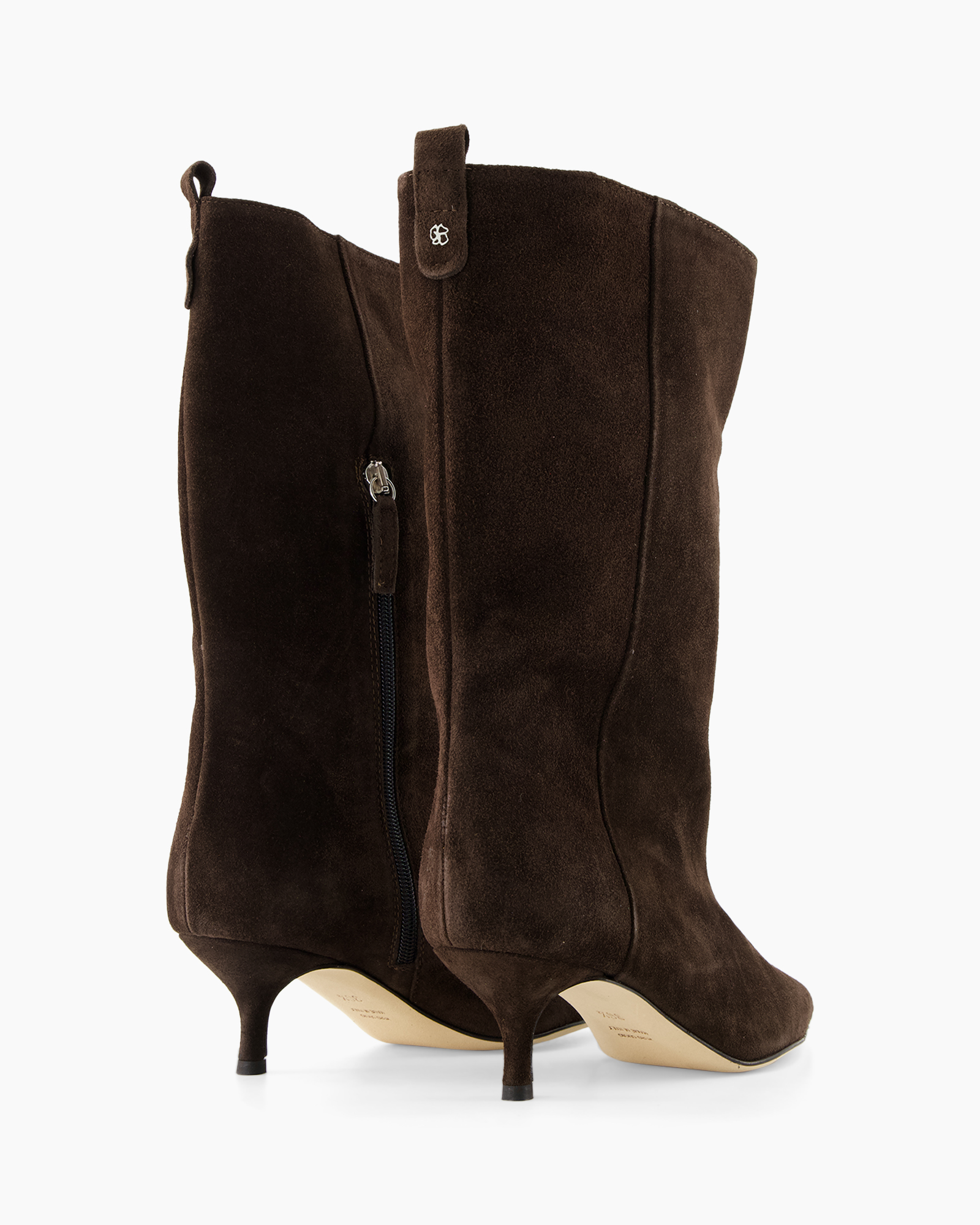 boots, ankle boots, brown, suede, zipper