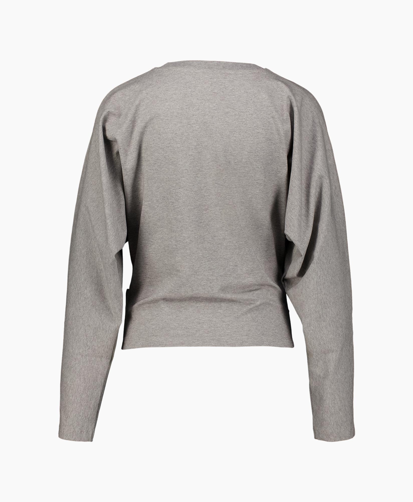 long-sleeve, crew-neck, grey, top, cotton blend