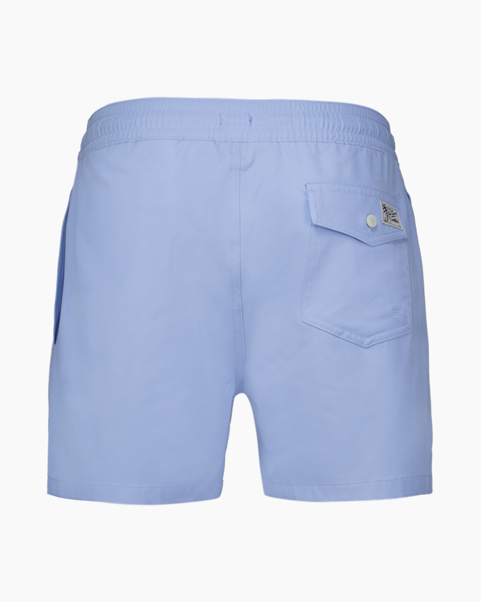 swim shorts, drawstring, elastic waistband, light blue, plain