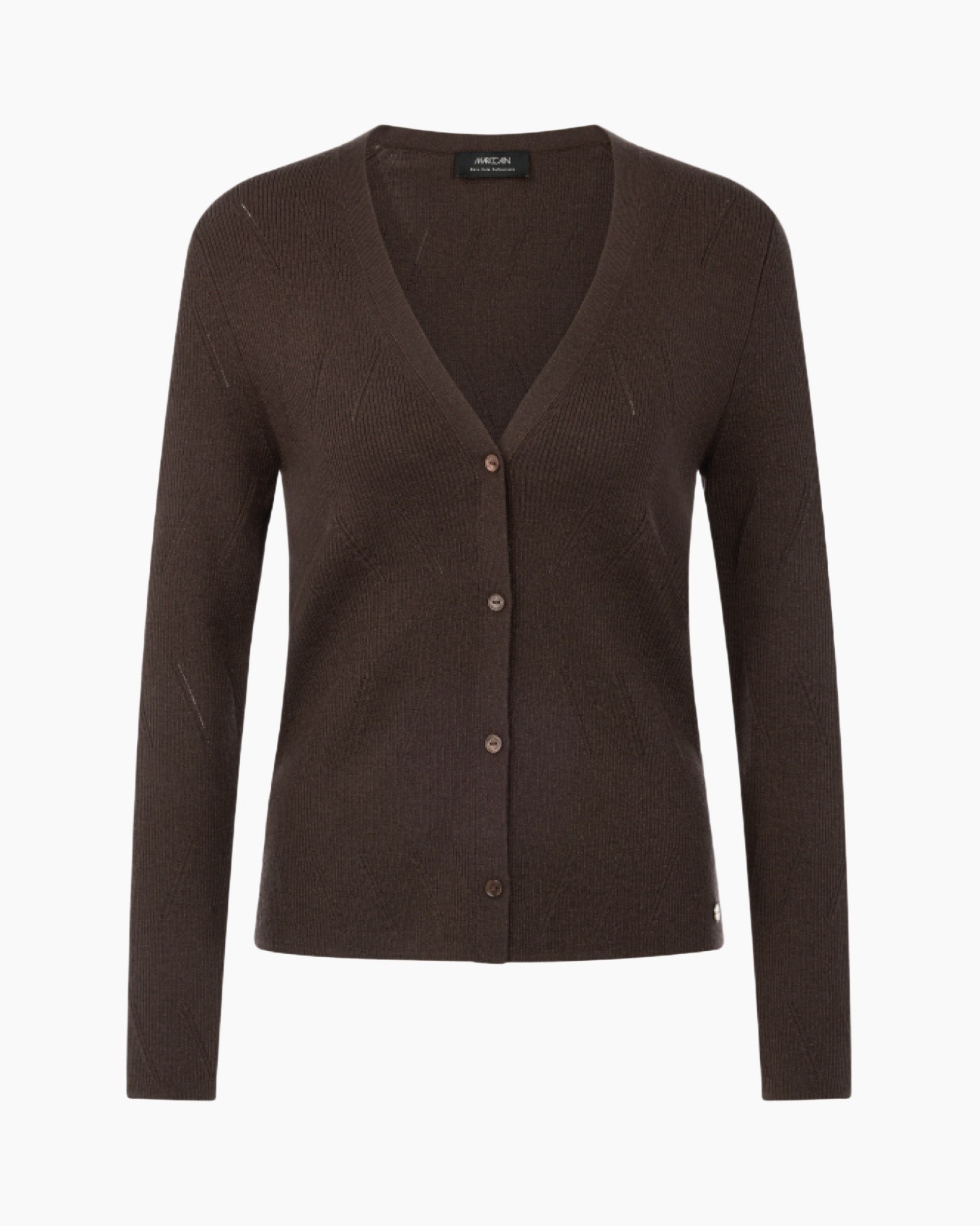 cardigan, brown, knit, longsleeve, buttons
