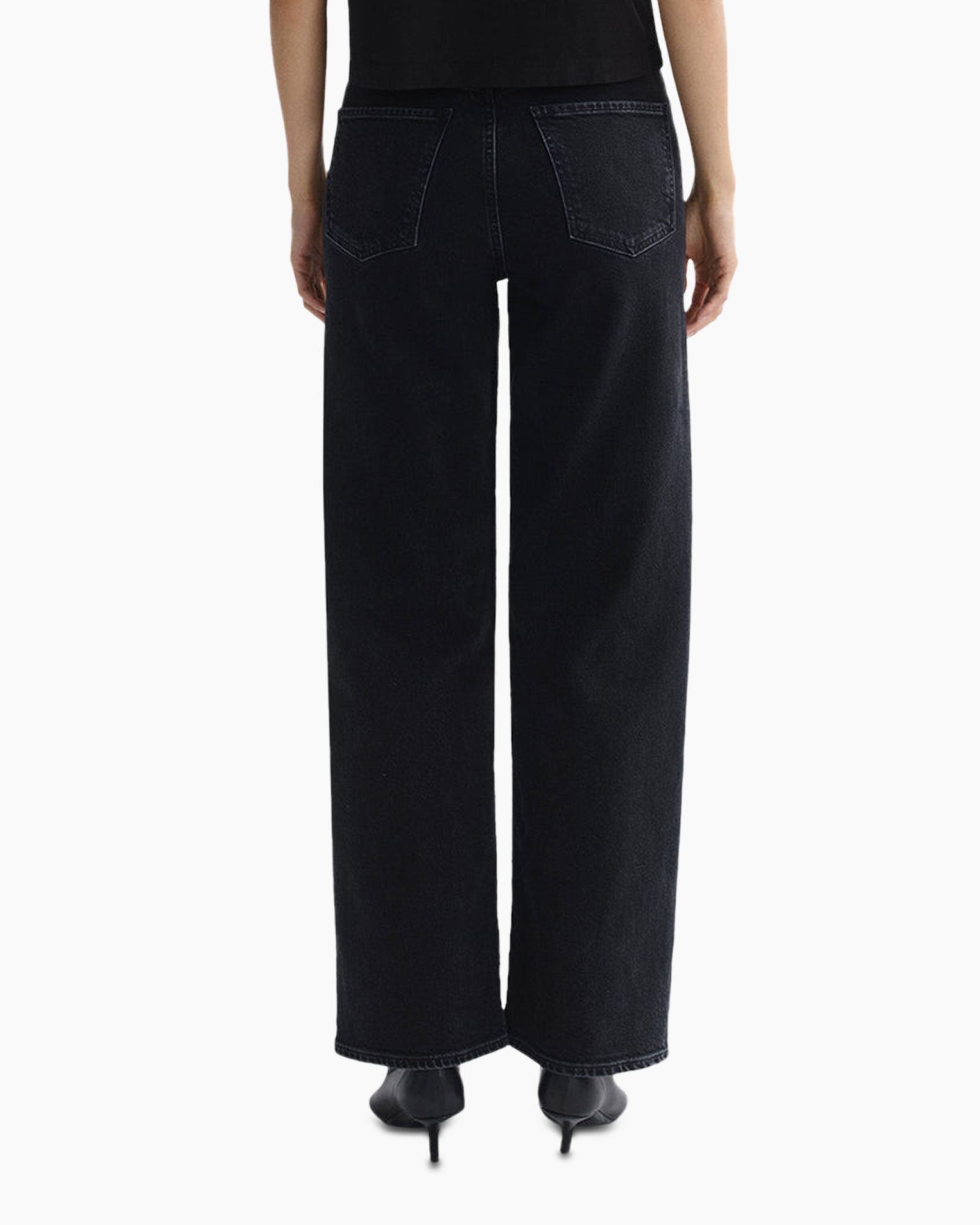 jeans, black, full-length, denim, straight-leg