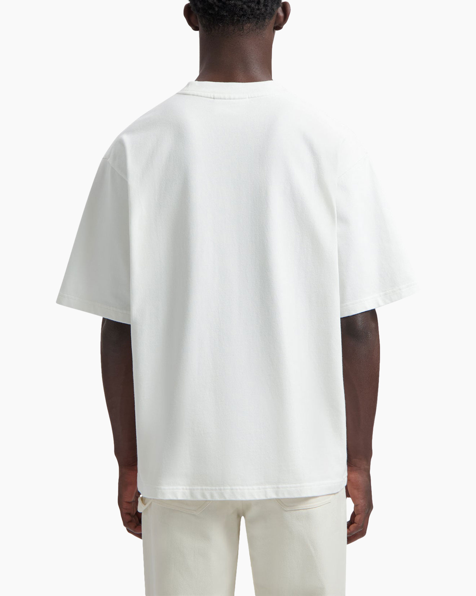 t-shirt, short-sleeve, crew neck, plain, white