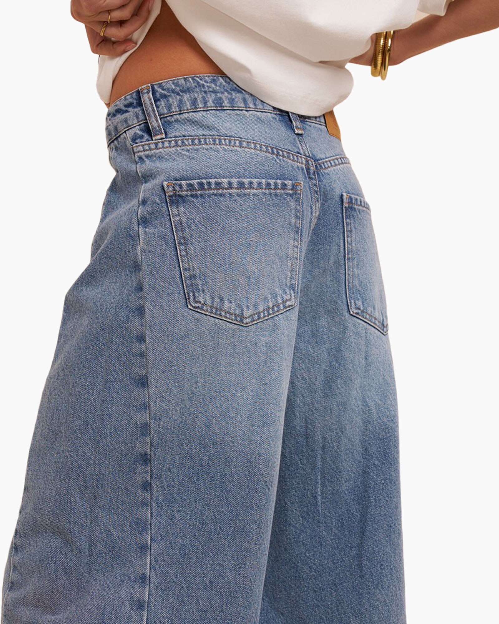 jeans, wide-leg, blue, denim, pants