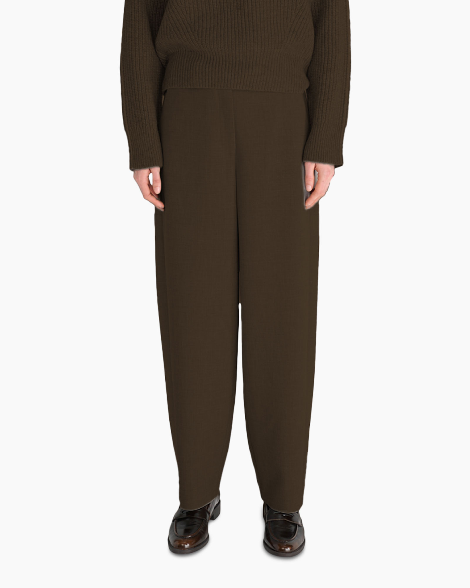 pants, trousers, brown, wide-leg, ankle-length