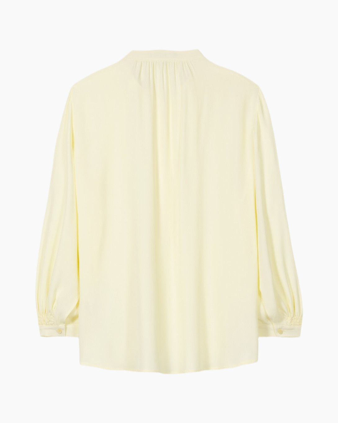 blouse, flowy, long-sleeve, light-yellow, back-view