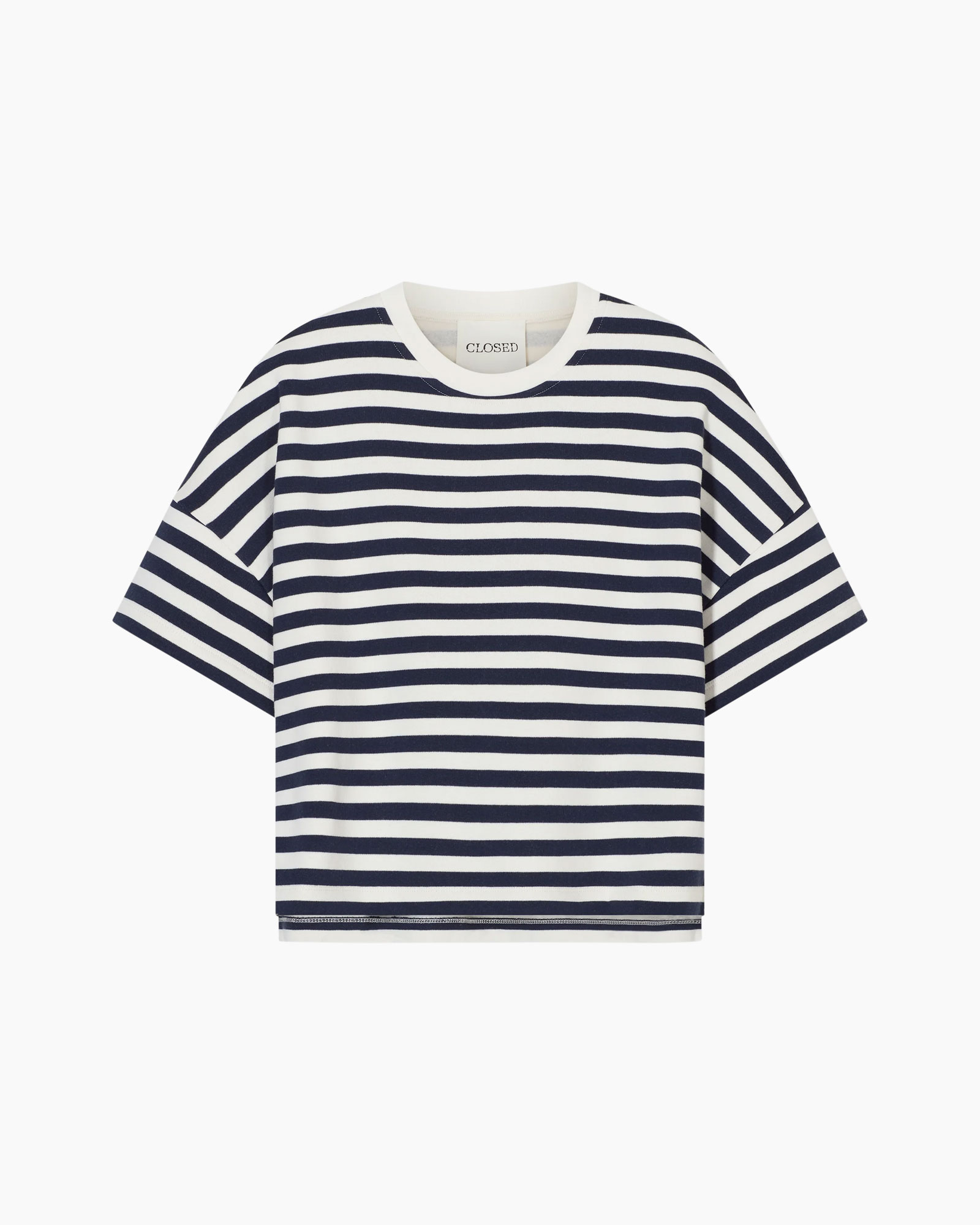 striped shirt, stripe top, short sleeve, navy white, crew neck