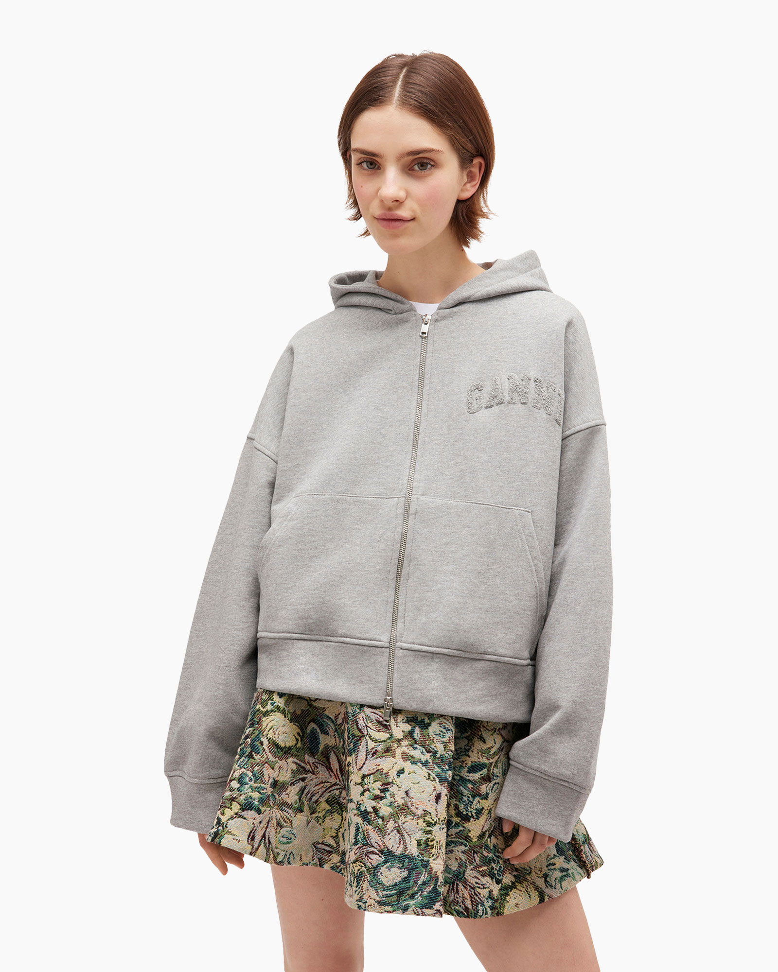 Trui Heavy Terry Jersey Zip Grijs