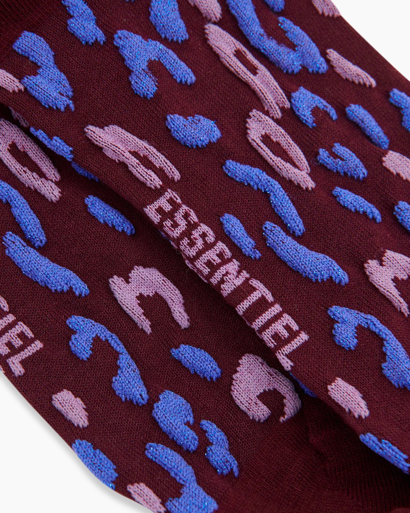 socks, ankle socks, patterned, leopard print, purple blue