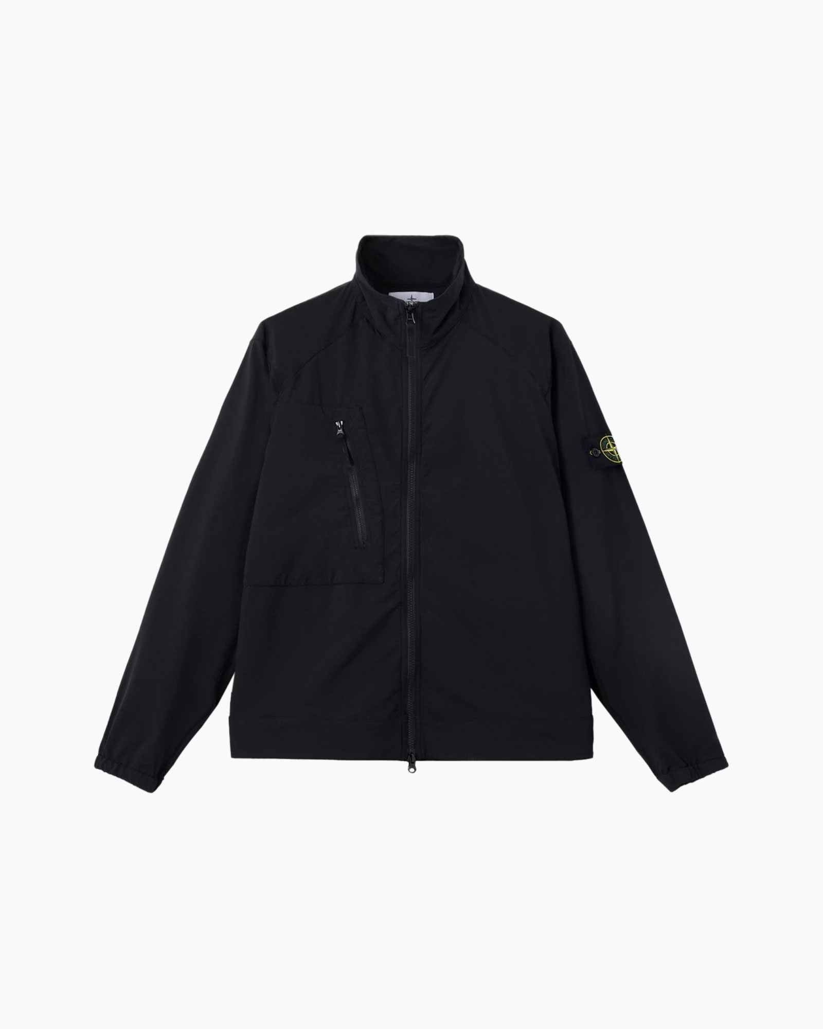 jacket, windbreaker, zipper, black, patch-pocket