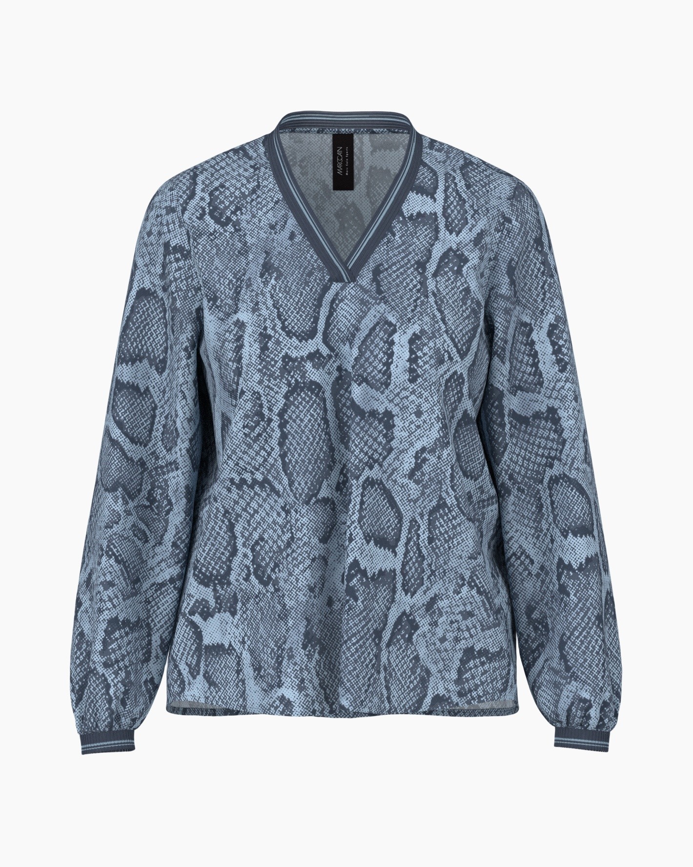 sweater, loose fit, snake print, v-neck, long sleeve
