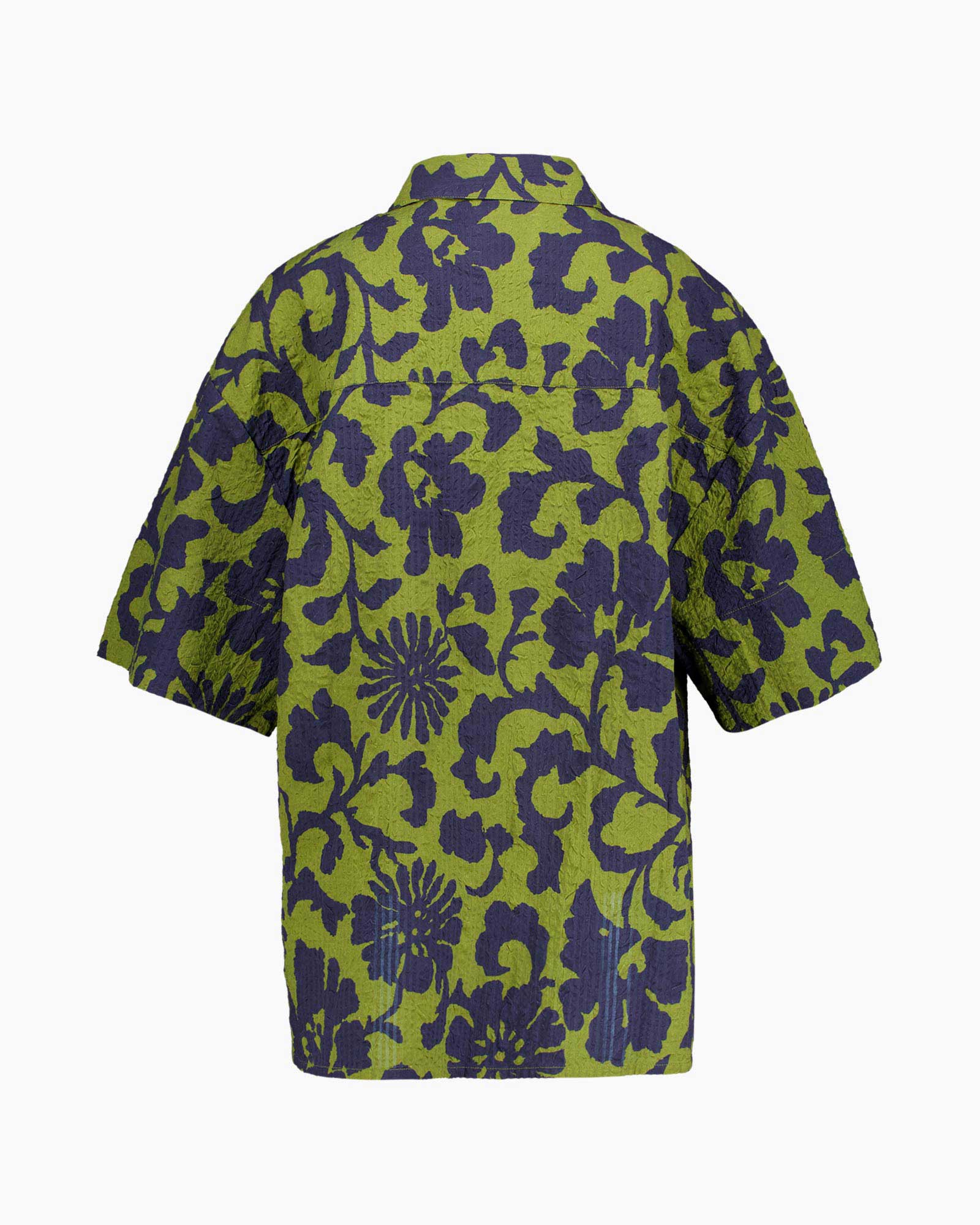 shirt, short sleeve, floral pattern, green, purple