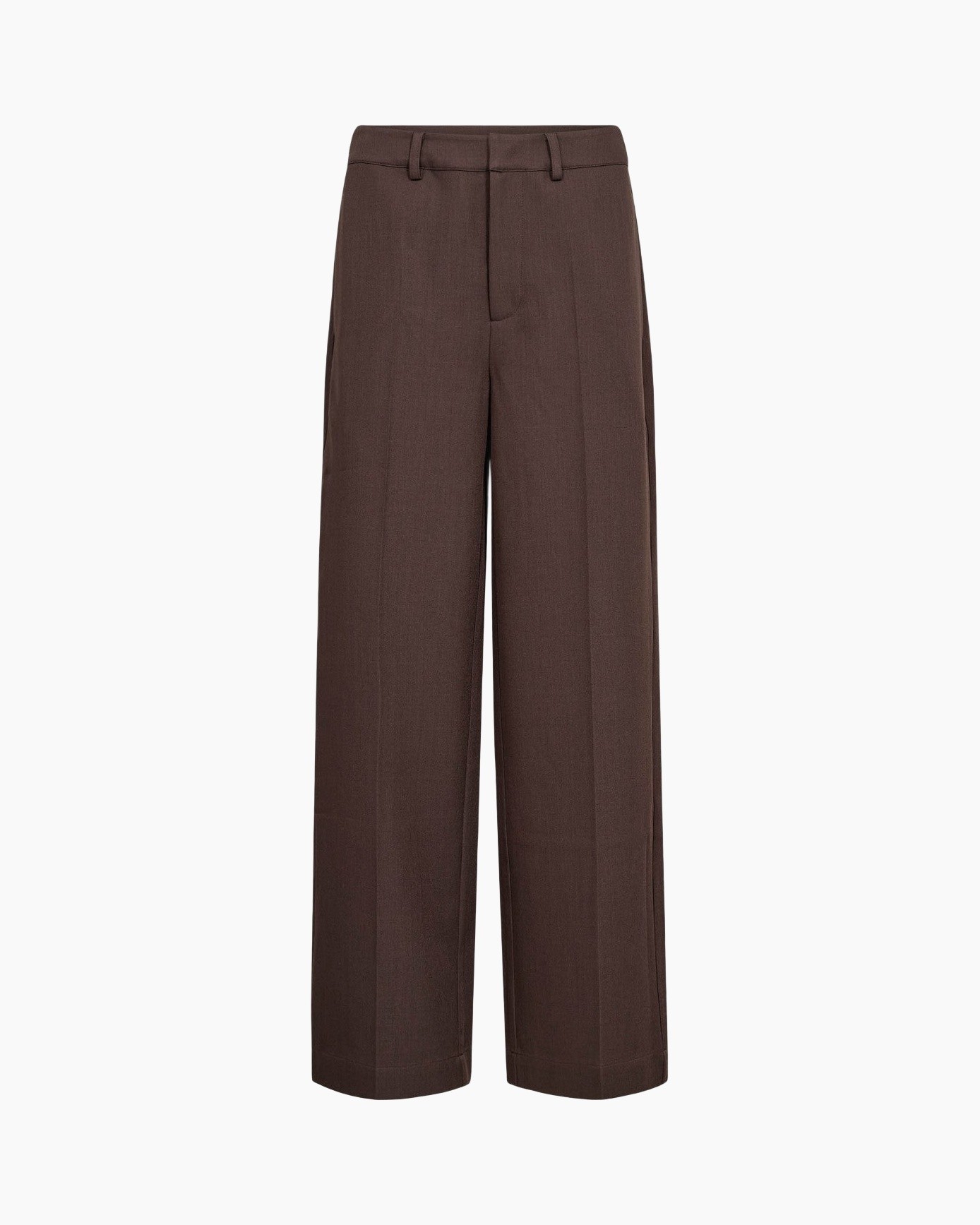 trousers, pants, brown, wideleg, front-folded