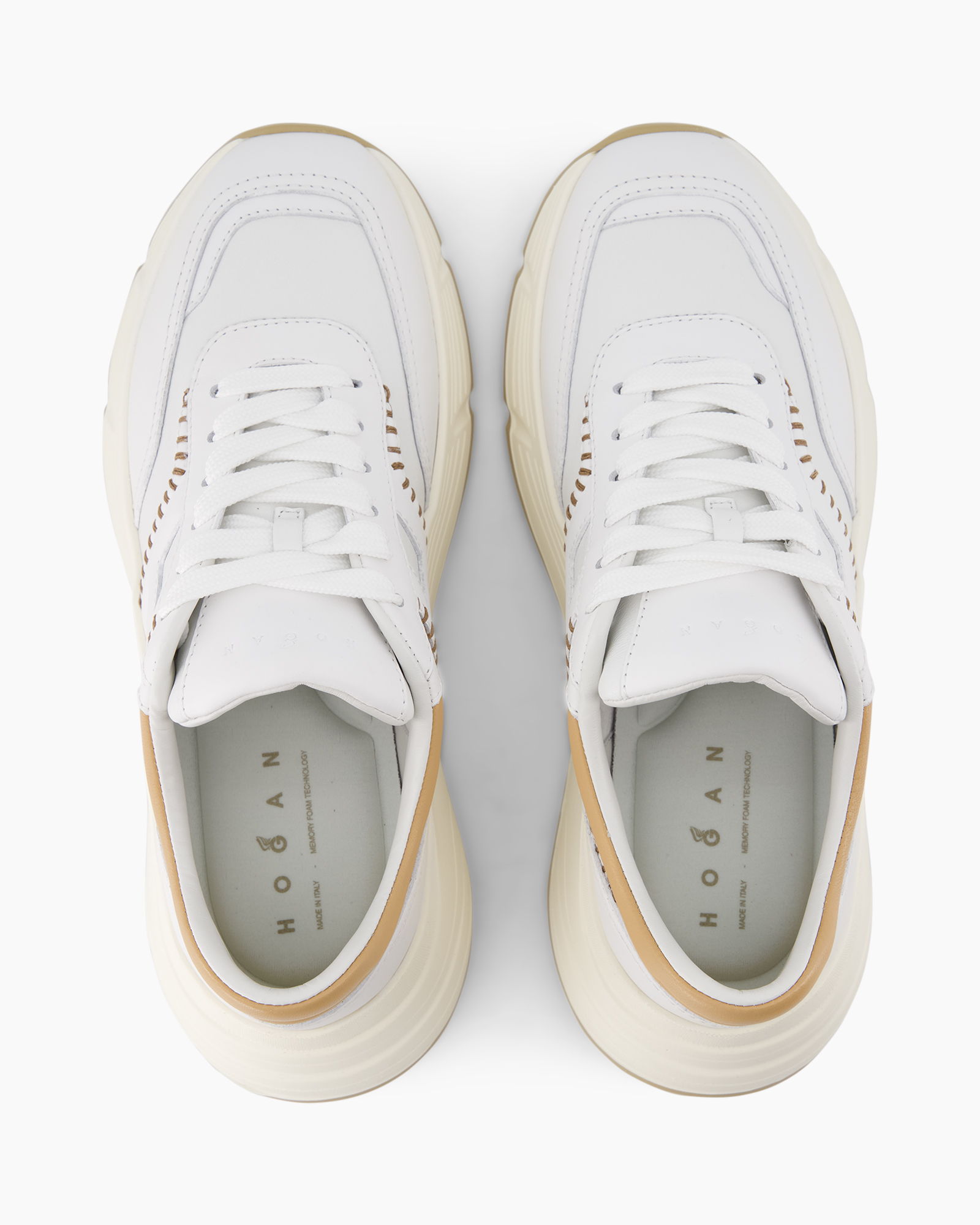 sneakers, white, lace-up, chunky sole, canvas? leather?