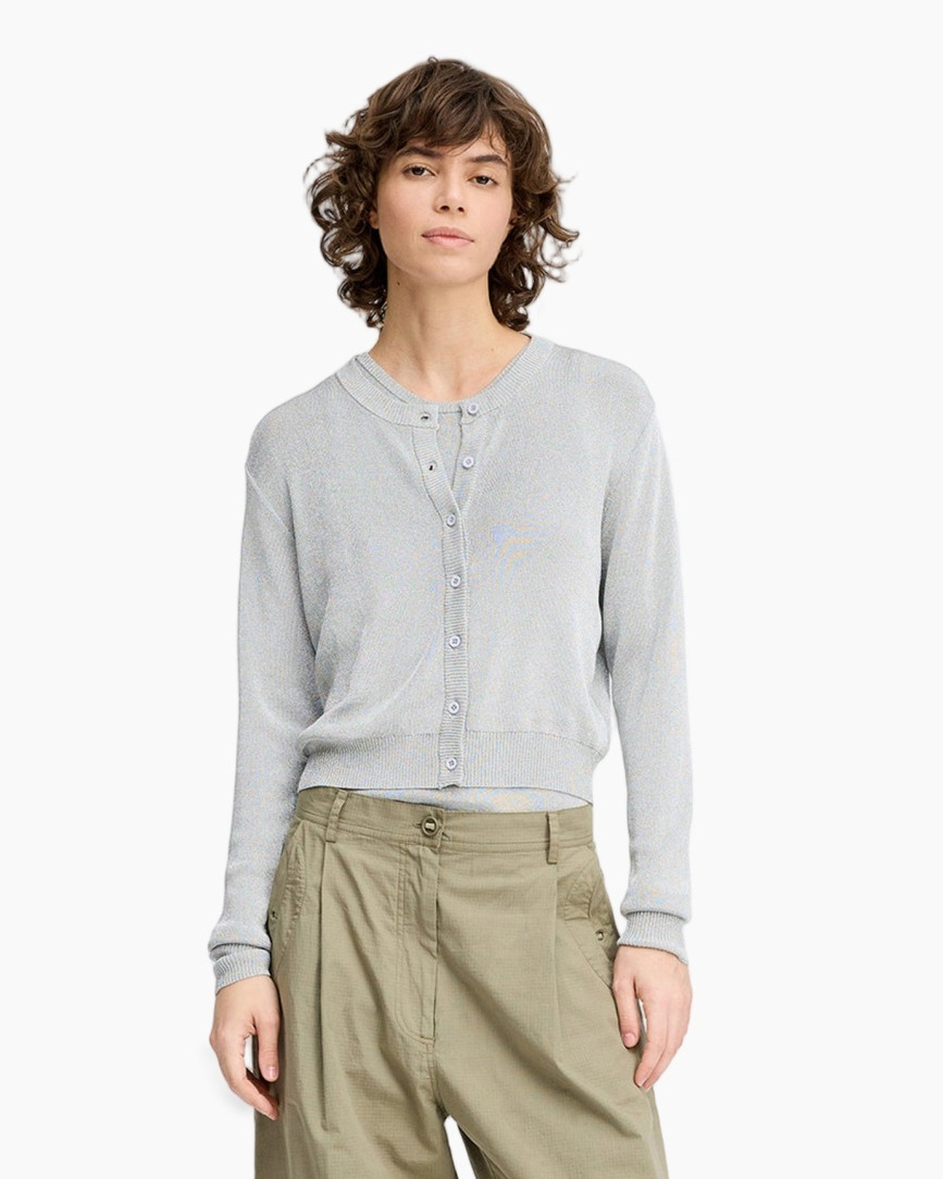 cardigan, long-sleeve, button-up, knit, light-gray