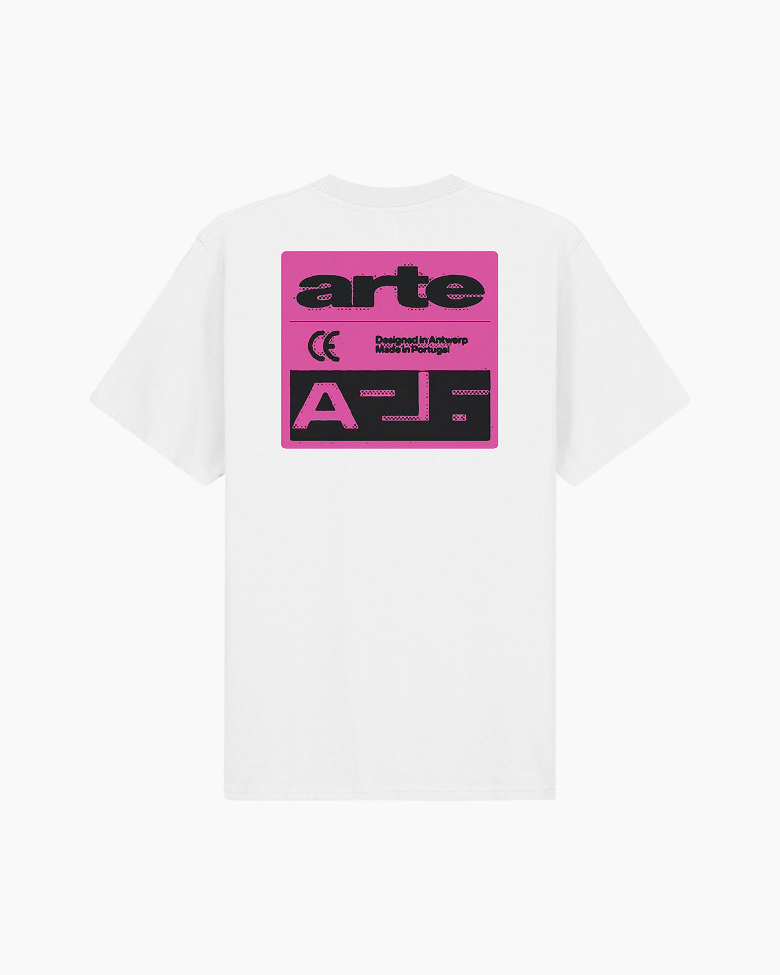 t-shirt, graphic, pink square, printed design, short sleeve