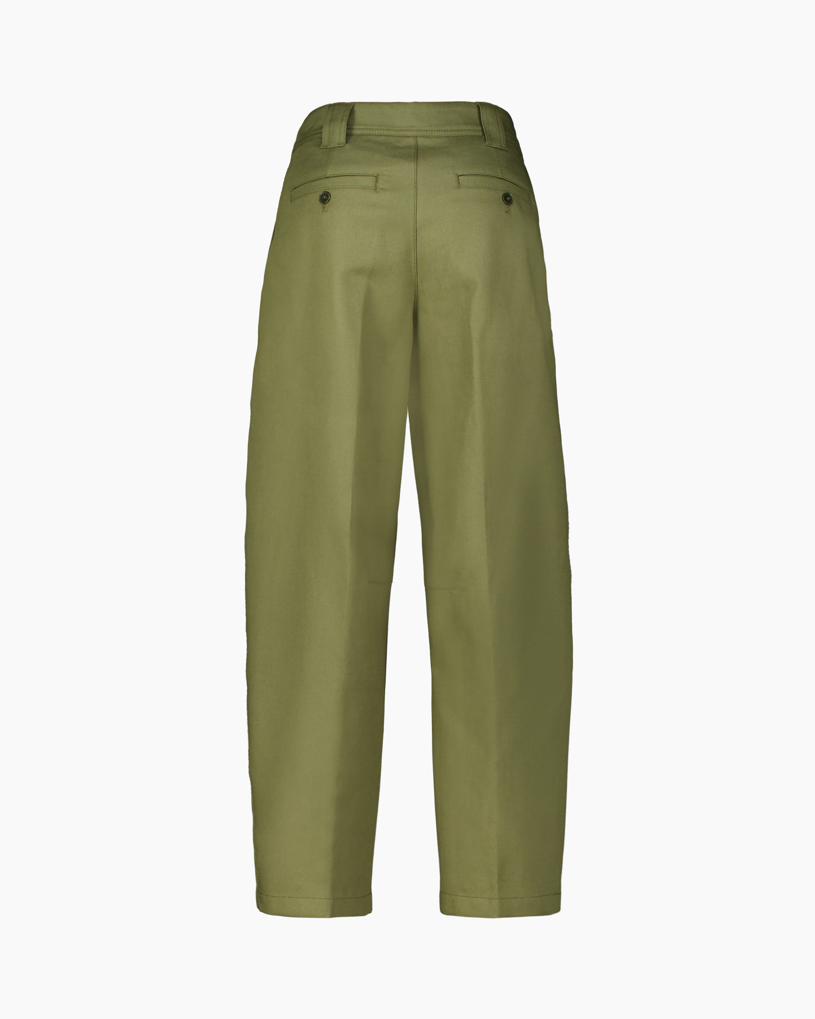 pants, trousers, olive green, back pockets, back view
