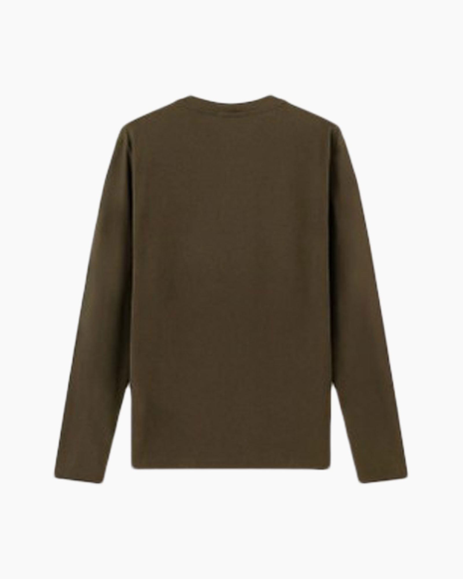 sweater, long sleeve, brown, crew neck, plain