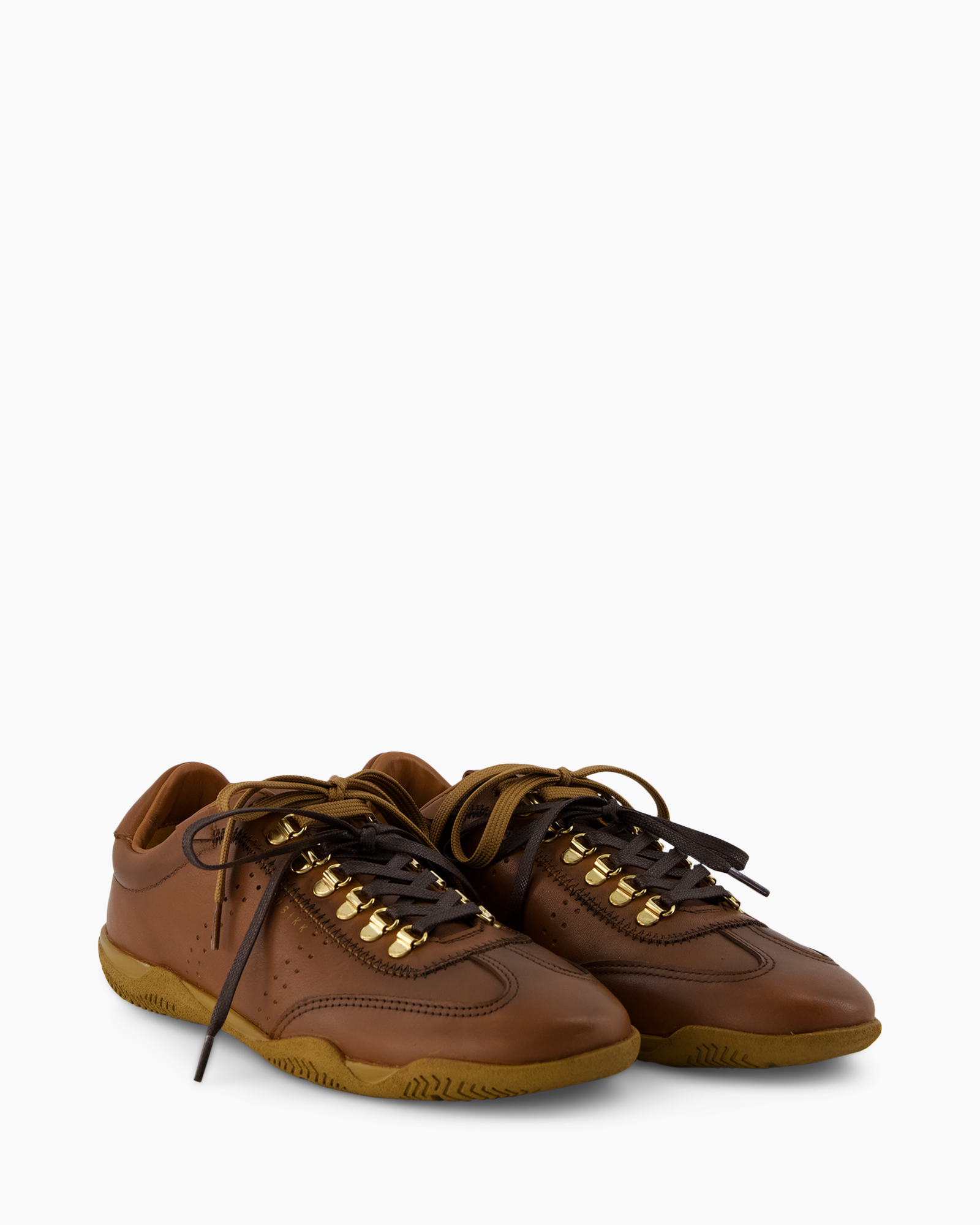 shoe, sneaker, brown, leather, lacing