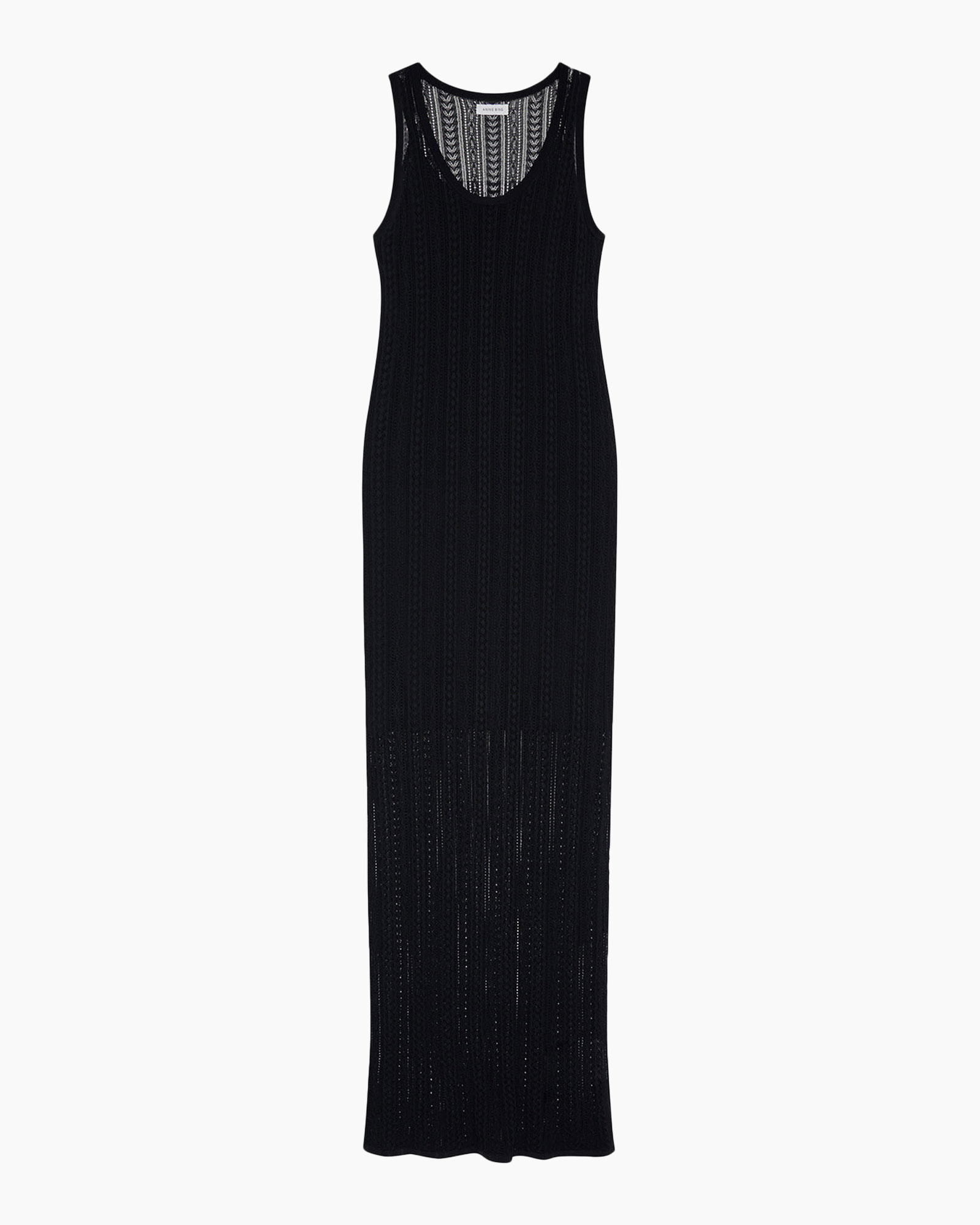 dress, knit, sleeveless, maxi, black