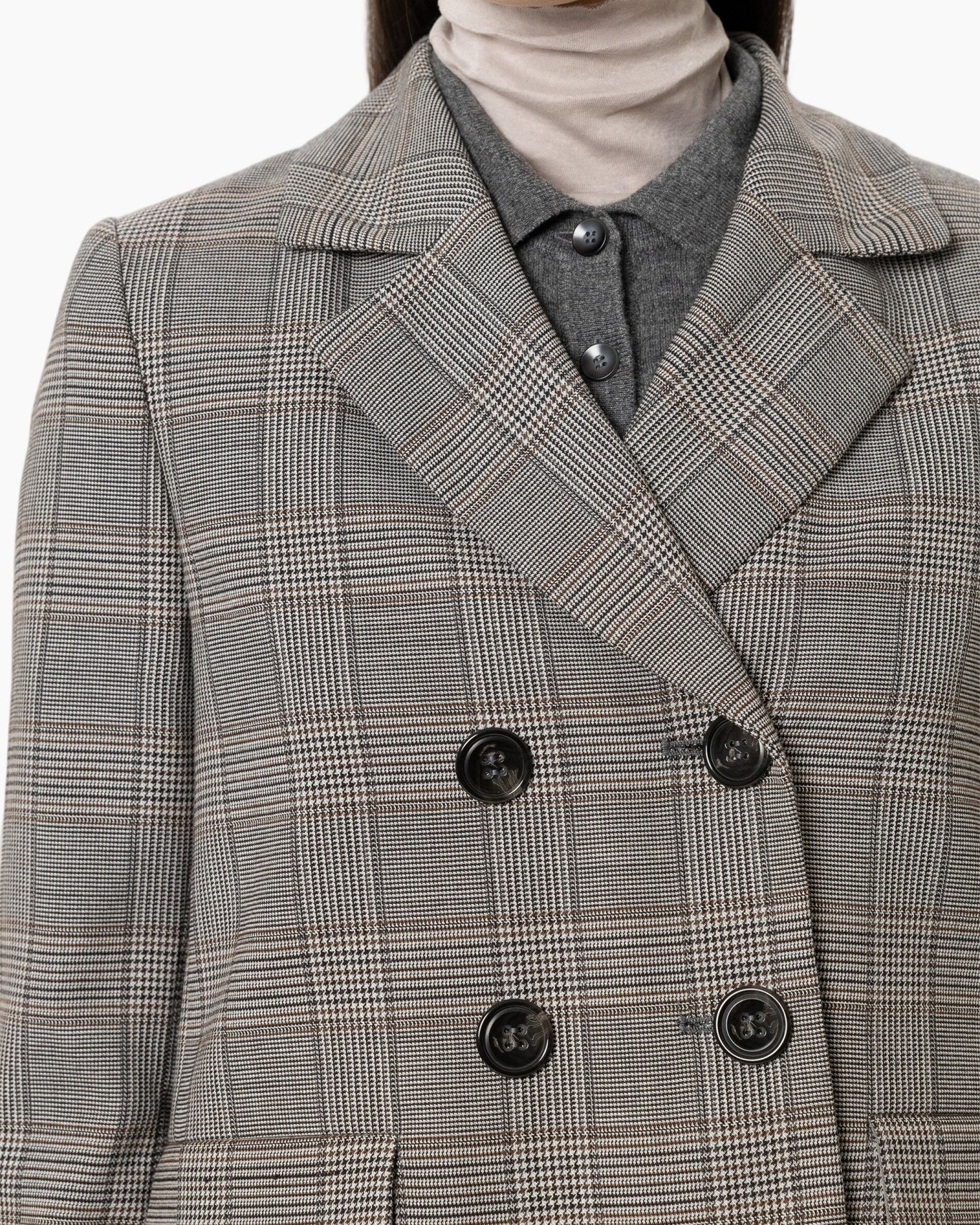 double-breasted, plaid, blazer, checkered, wool blend