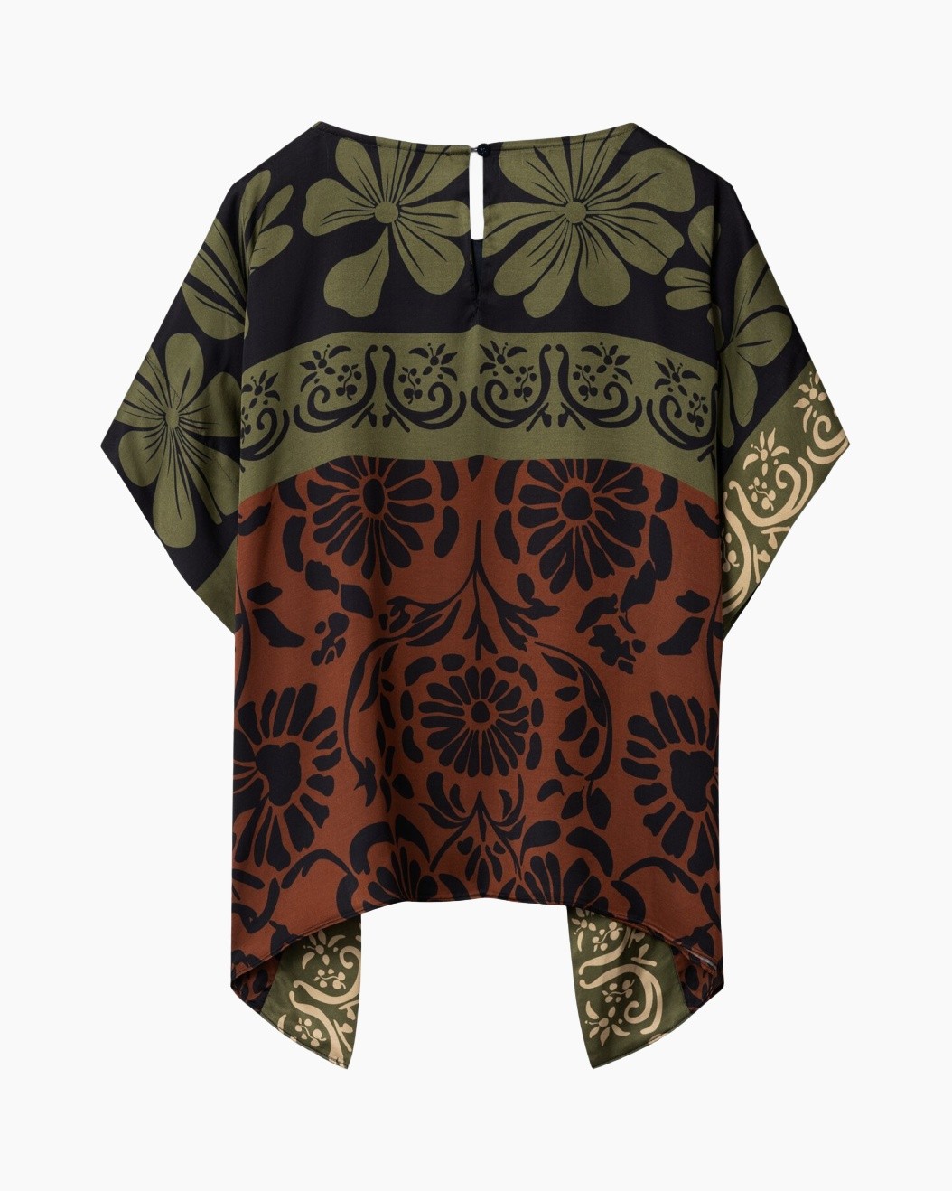 poncho, patterned, floral, multicolor, open-back