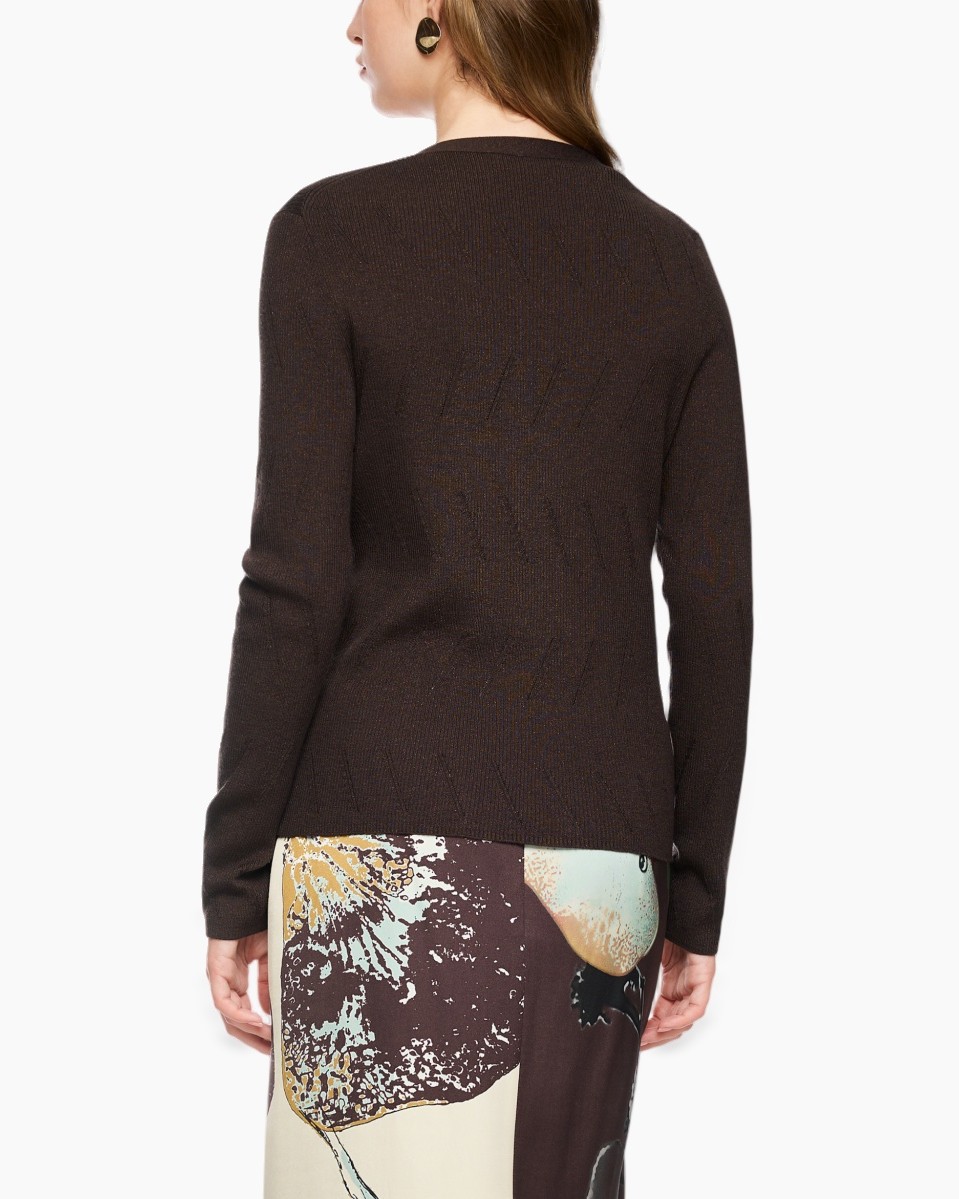 cardigan, brown, v-neck, long-sleeve, knitwear