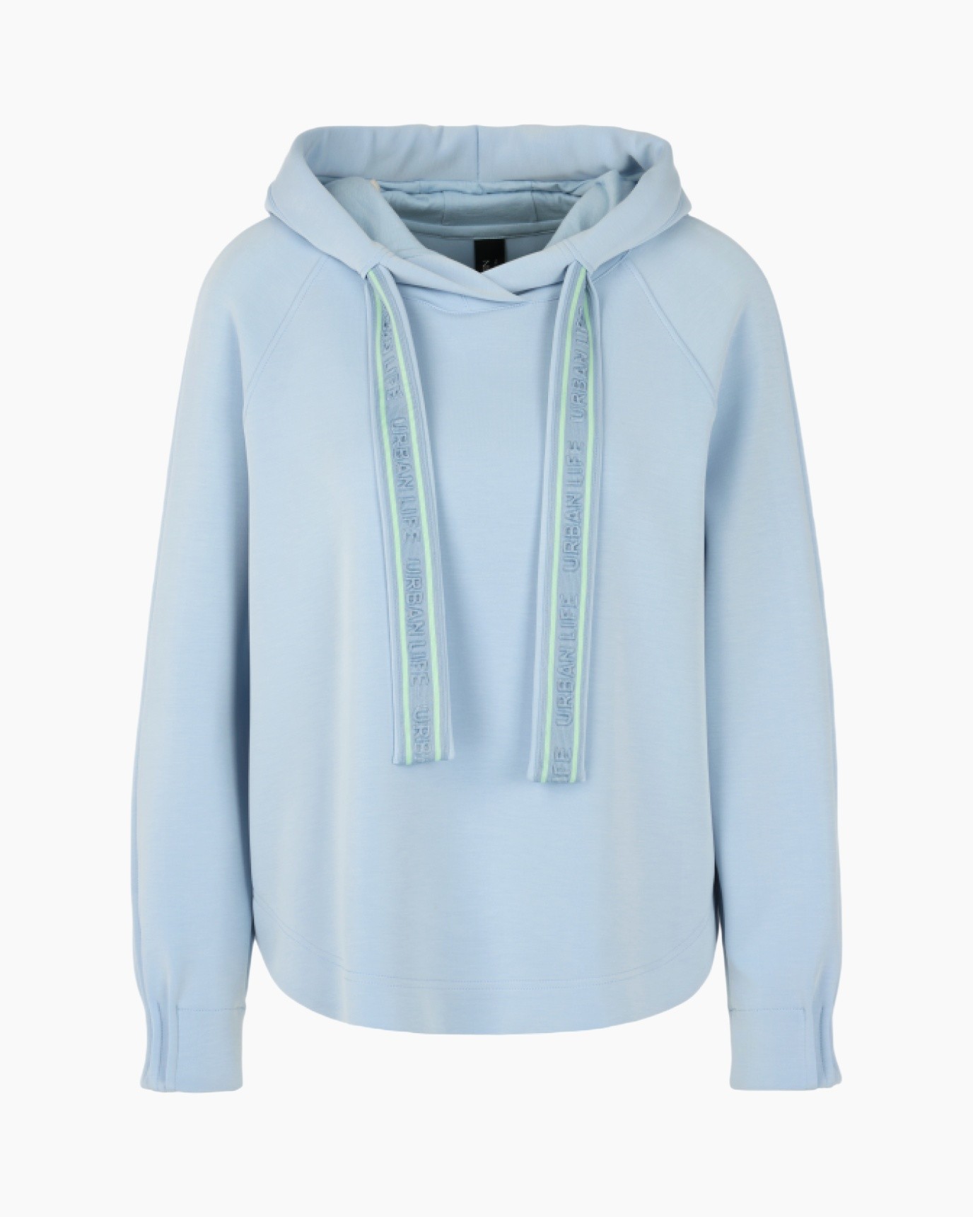 hoodie, pullover, light blue, drawstrings, long sleeves