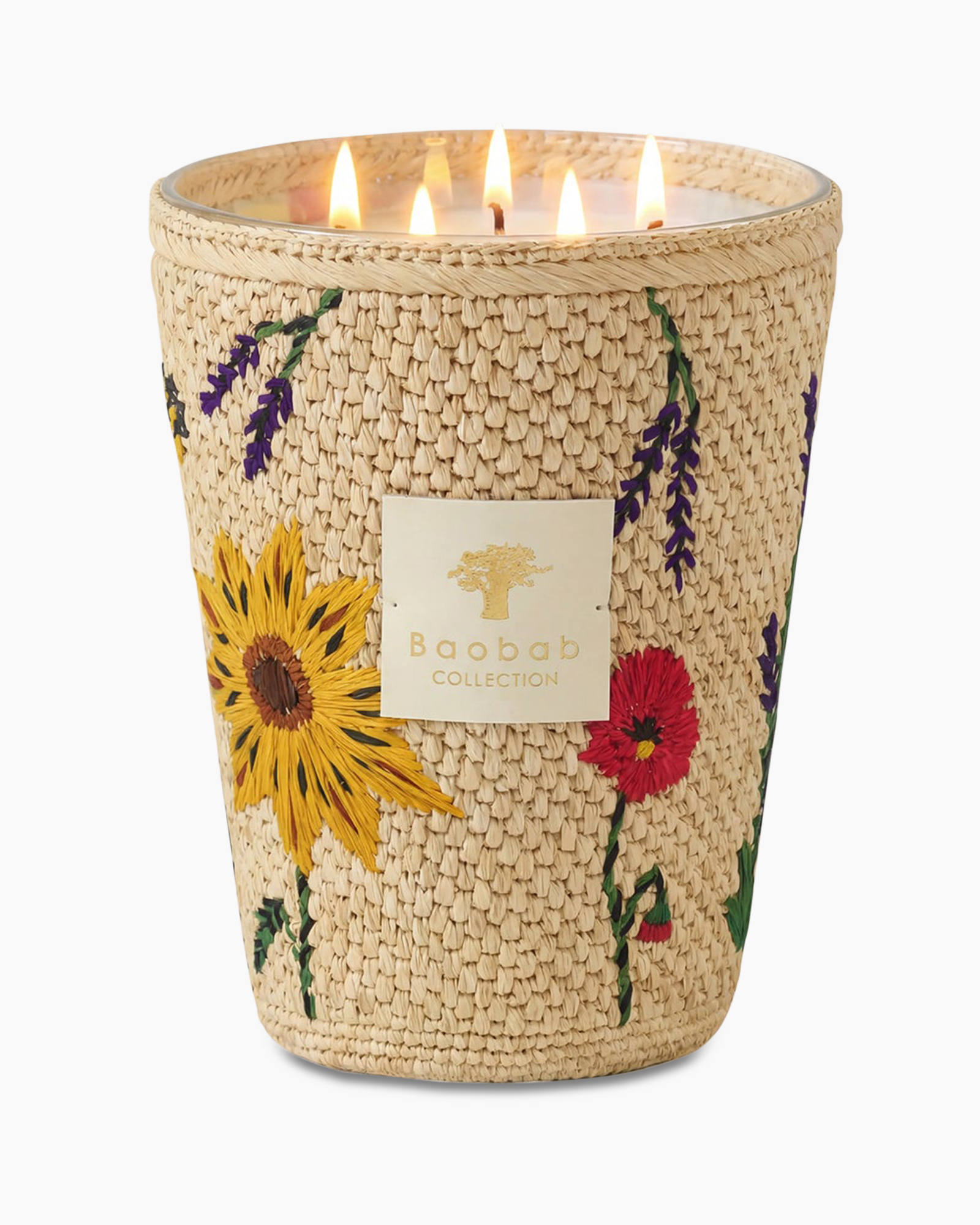 woven basket, flower pattern, sunflower, candle holder, ceramic lid