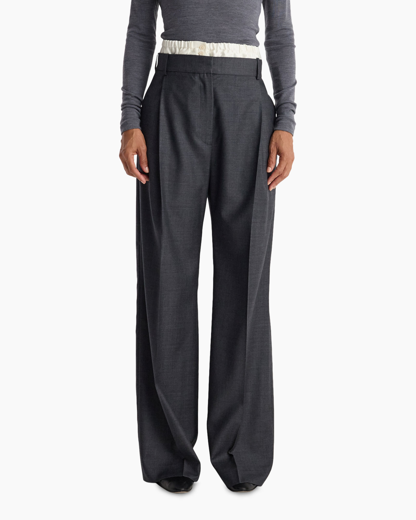 pants, trousers, wide-leg, gray, formal