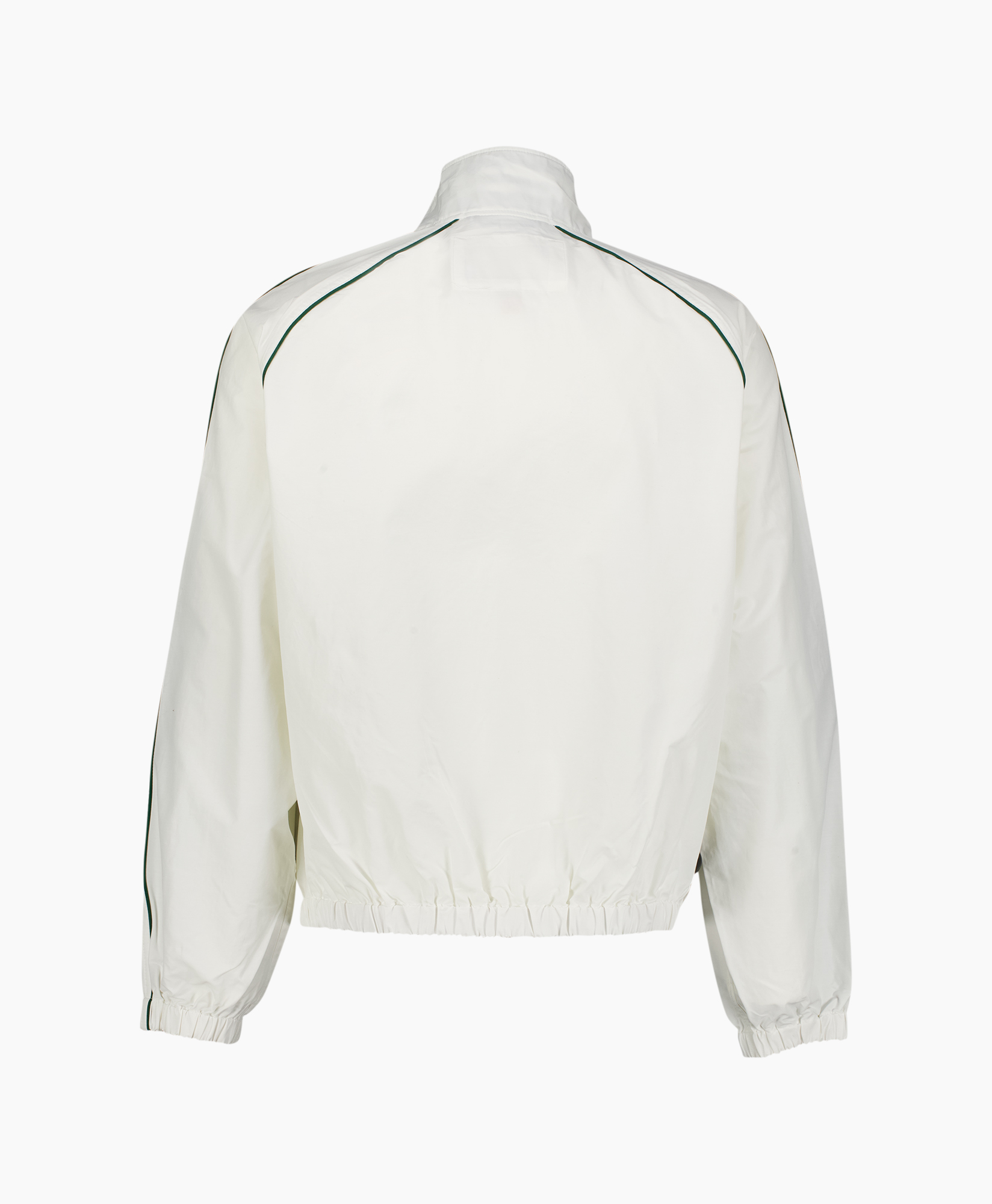 jacket, windbreaker, white, elastic hem, long sleeves