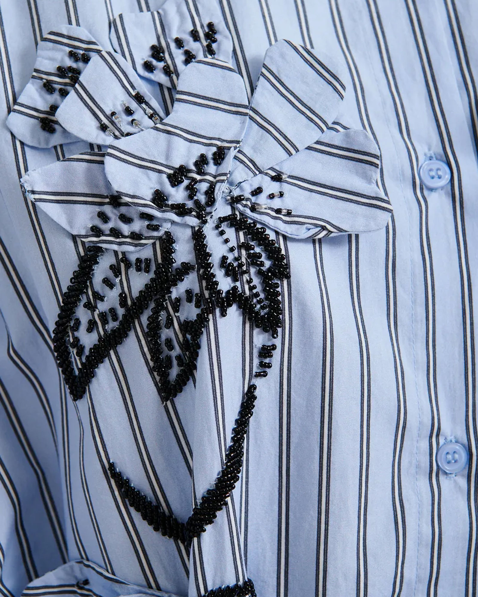 shirt, striped, blue, blouse, embroidery
