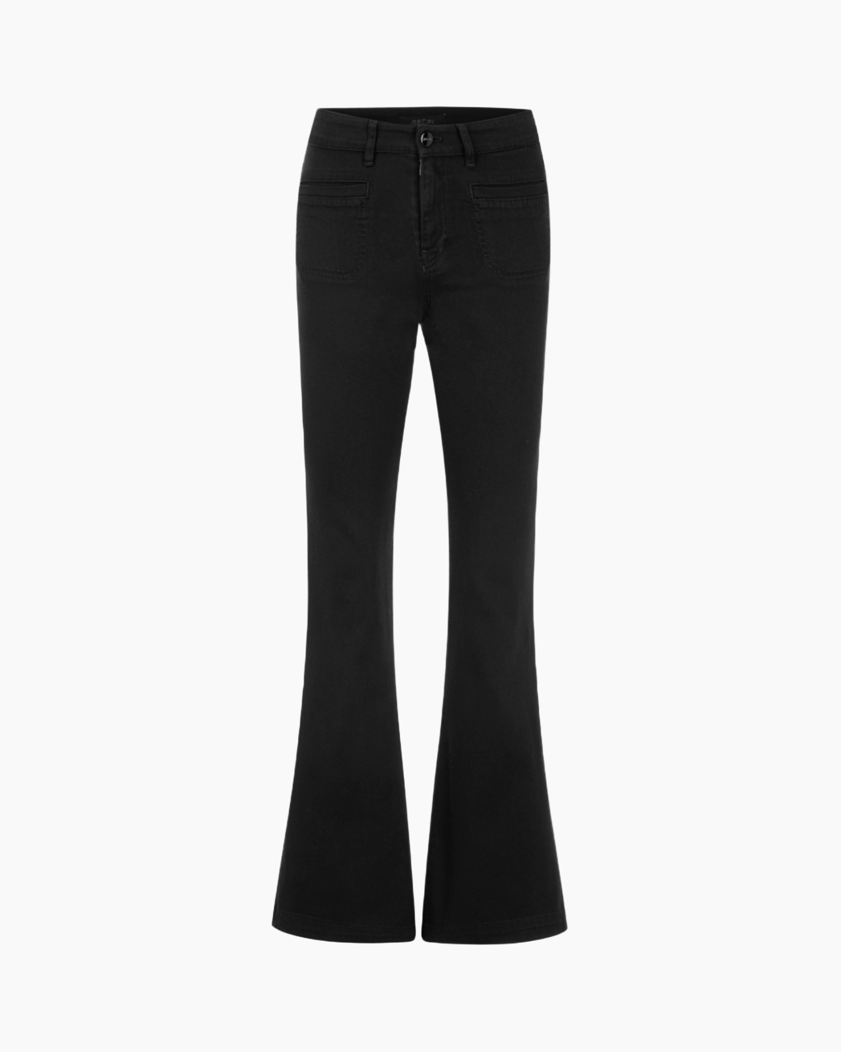 pants, flared, black, jeans, high-waist