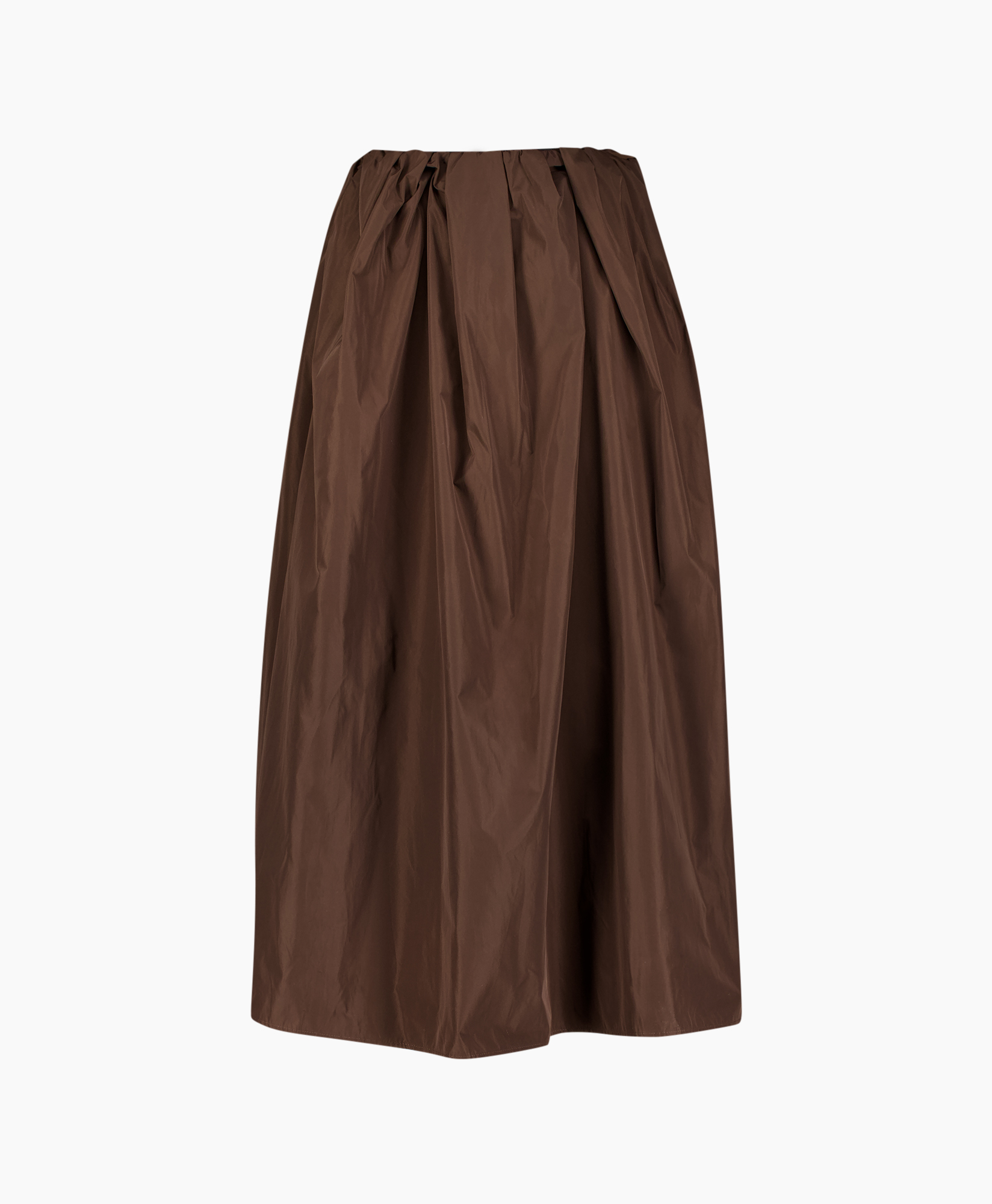 skirt, A-line, brown, long, waistband