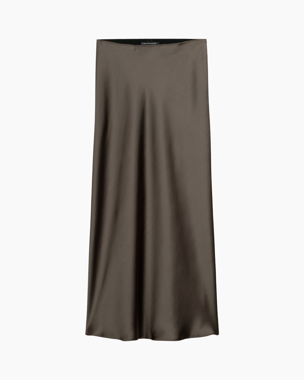 skirt, midi, slip, brown, smooth