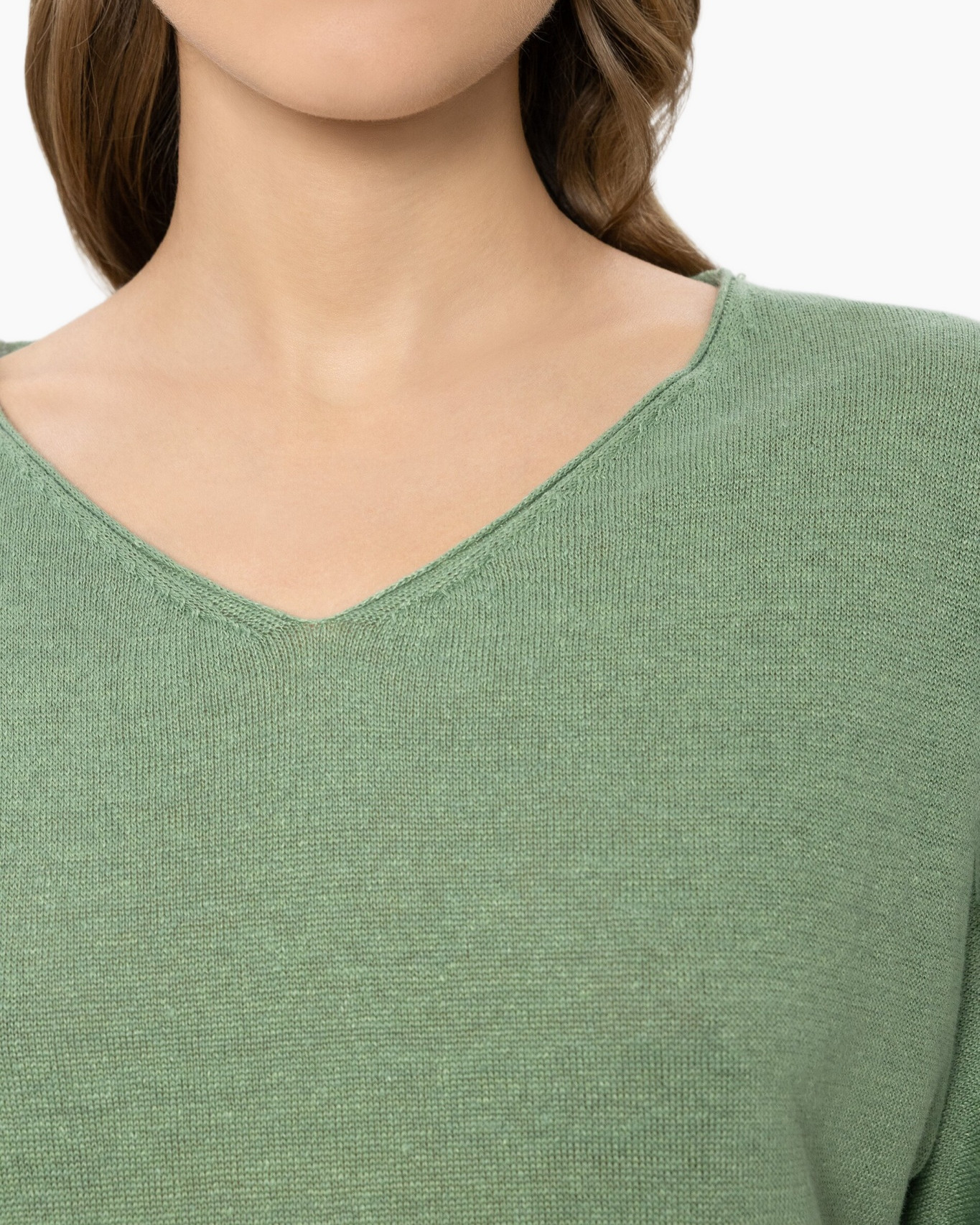 green, knit, v-neck, sweater, top