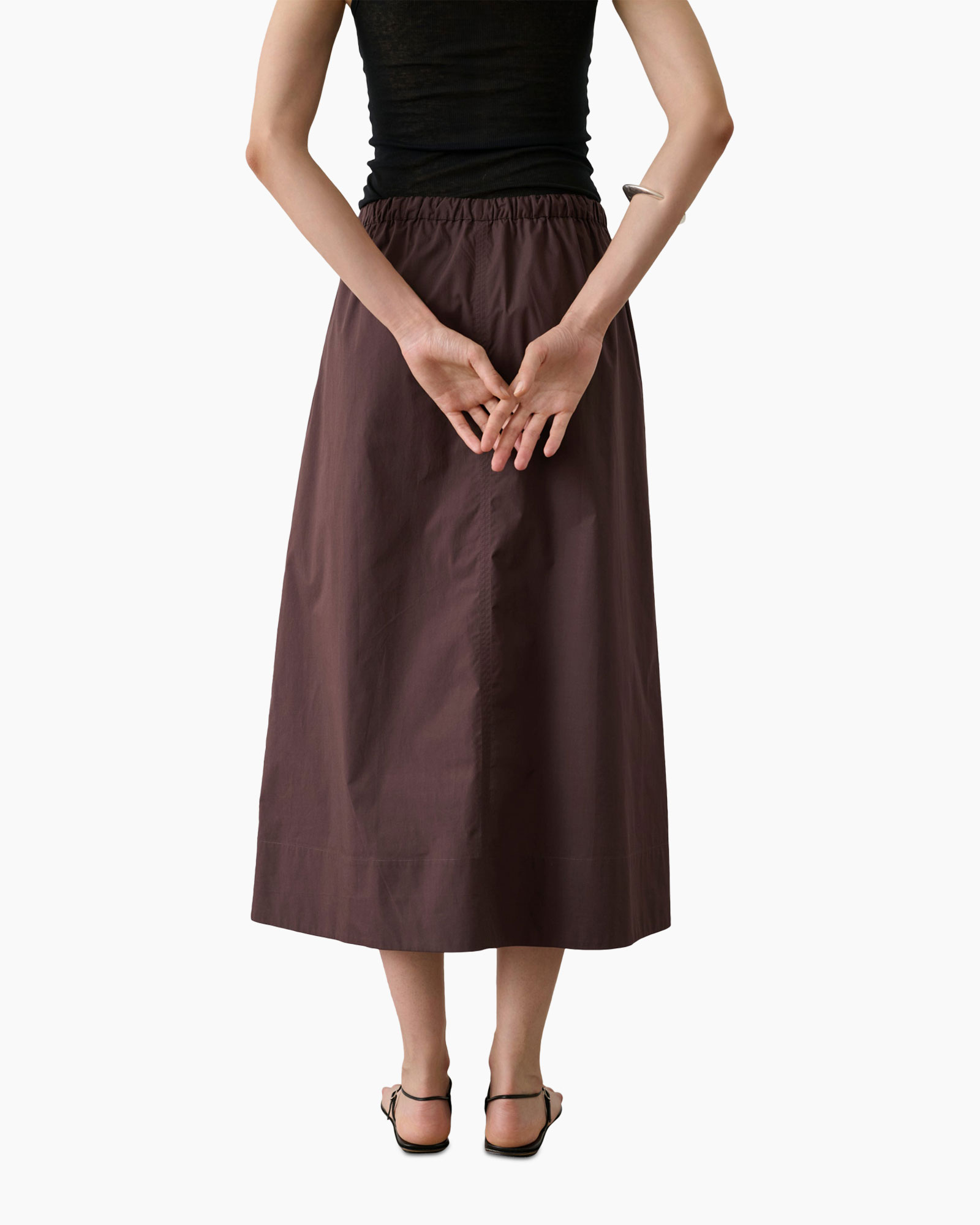 skirt, maxi skirt, drawstring waist, brown, linen look
