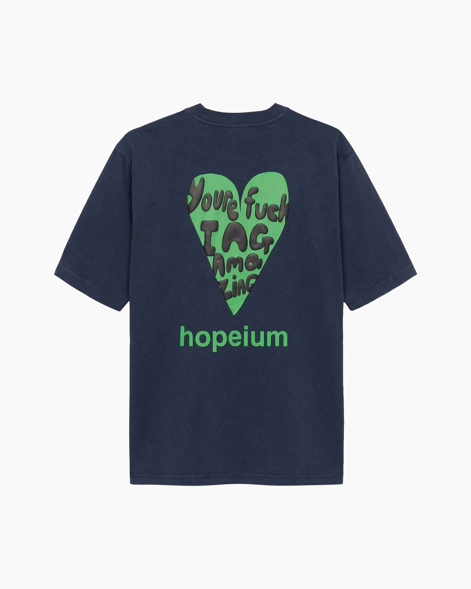 t-shirt, graphic tee, short sleeve, navy, heart design