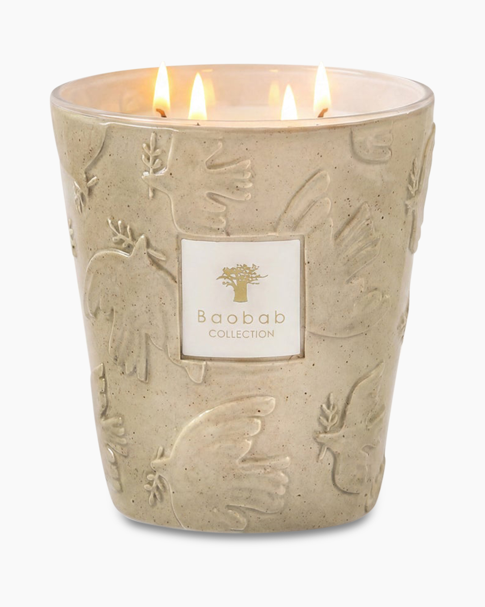 candles, ceramic, beige, embossed, Baobab Collection