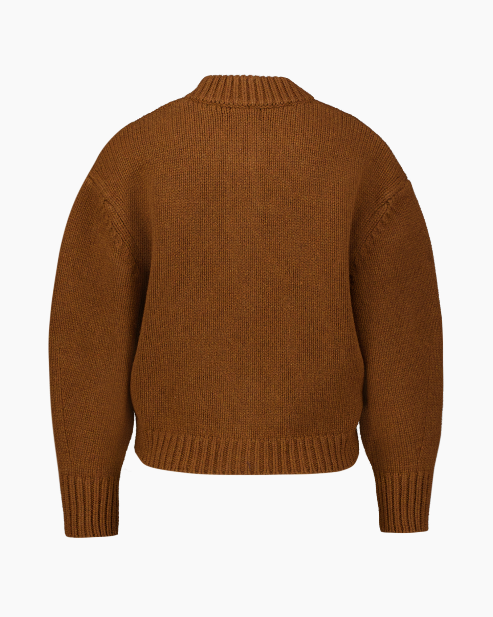 sweater, knit, brown, crew neck, long sleeve