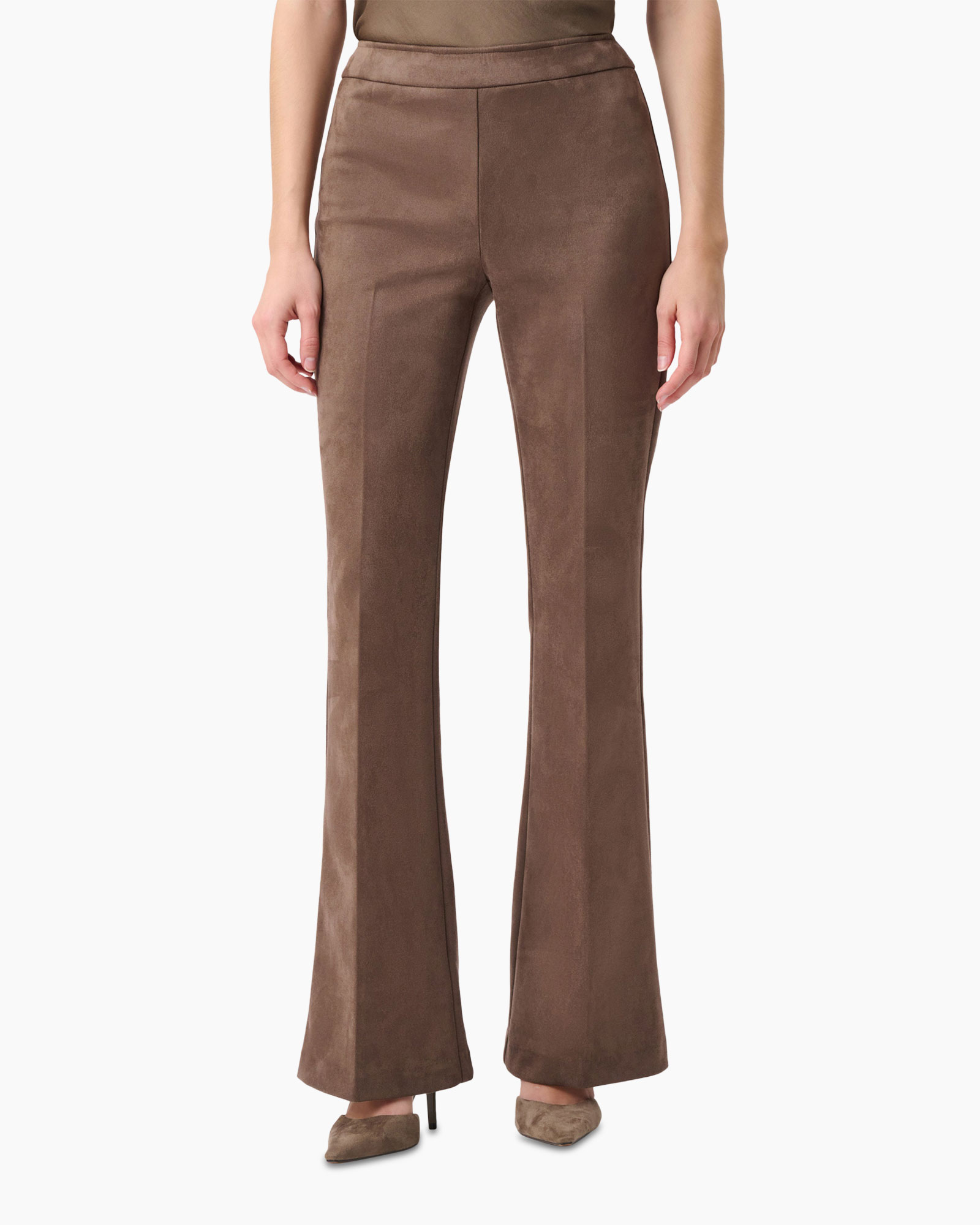 pants, wide-leg, brown, suede, high-waisted