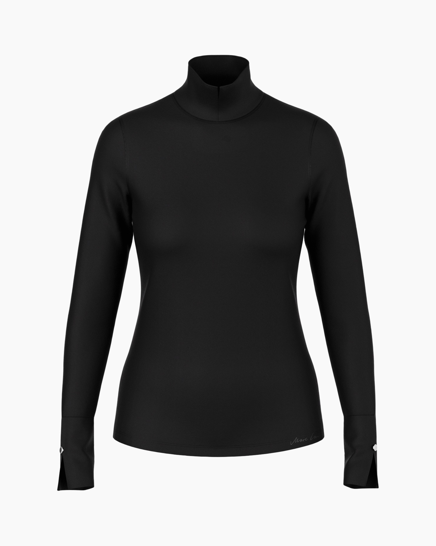 turtleneck, long-sleeve, black, fitted, top