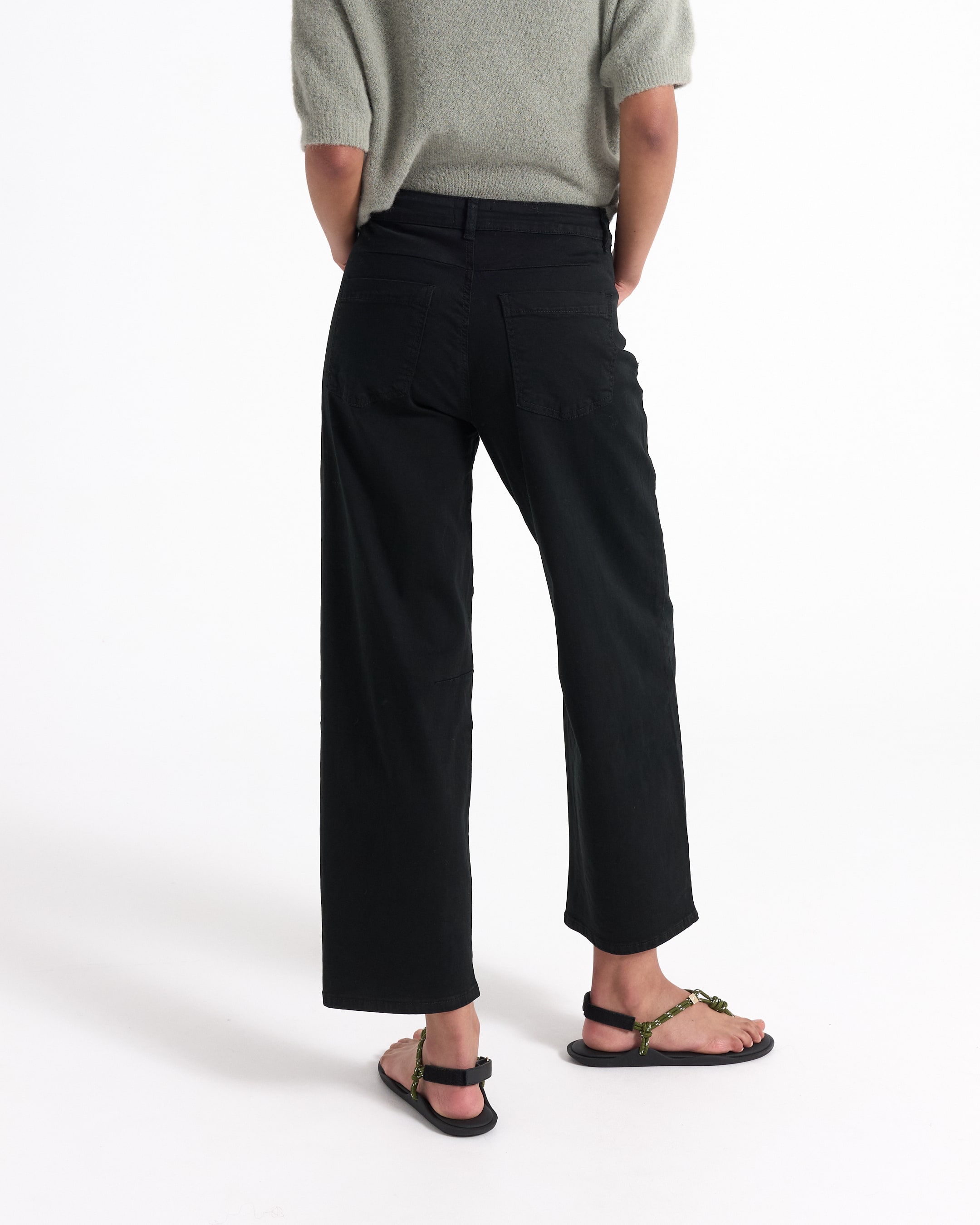 pants, black, wide-leg, casual, pocket