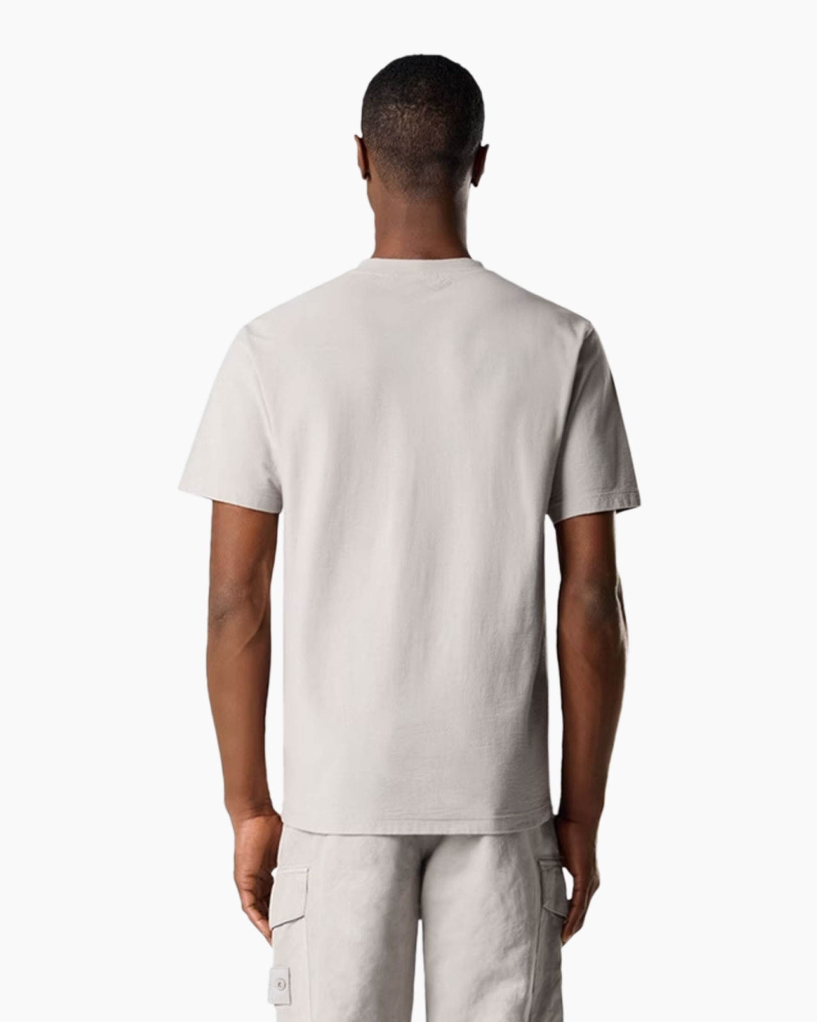 t-shirt, short sleeve, crew neck, beige, plain